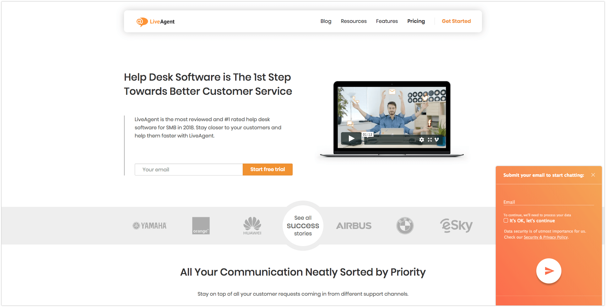LiveAgent - LaDesk website and live chat