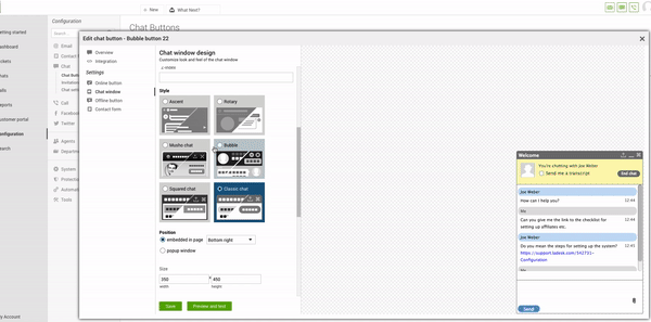 LiveAgent chat customization
