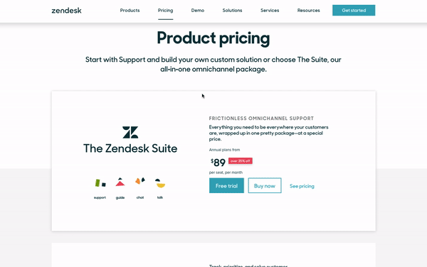 Zendesk pricing