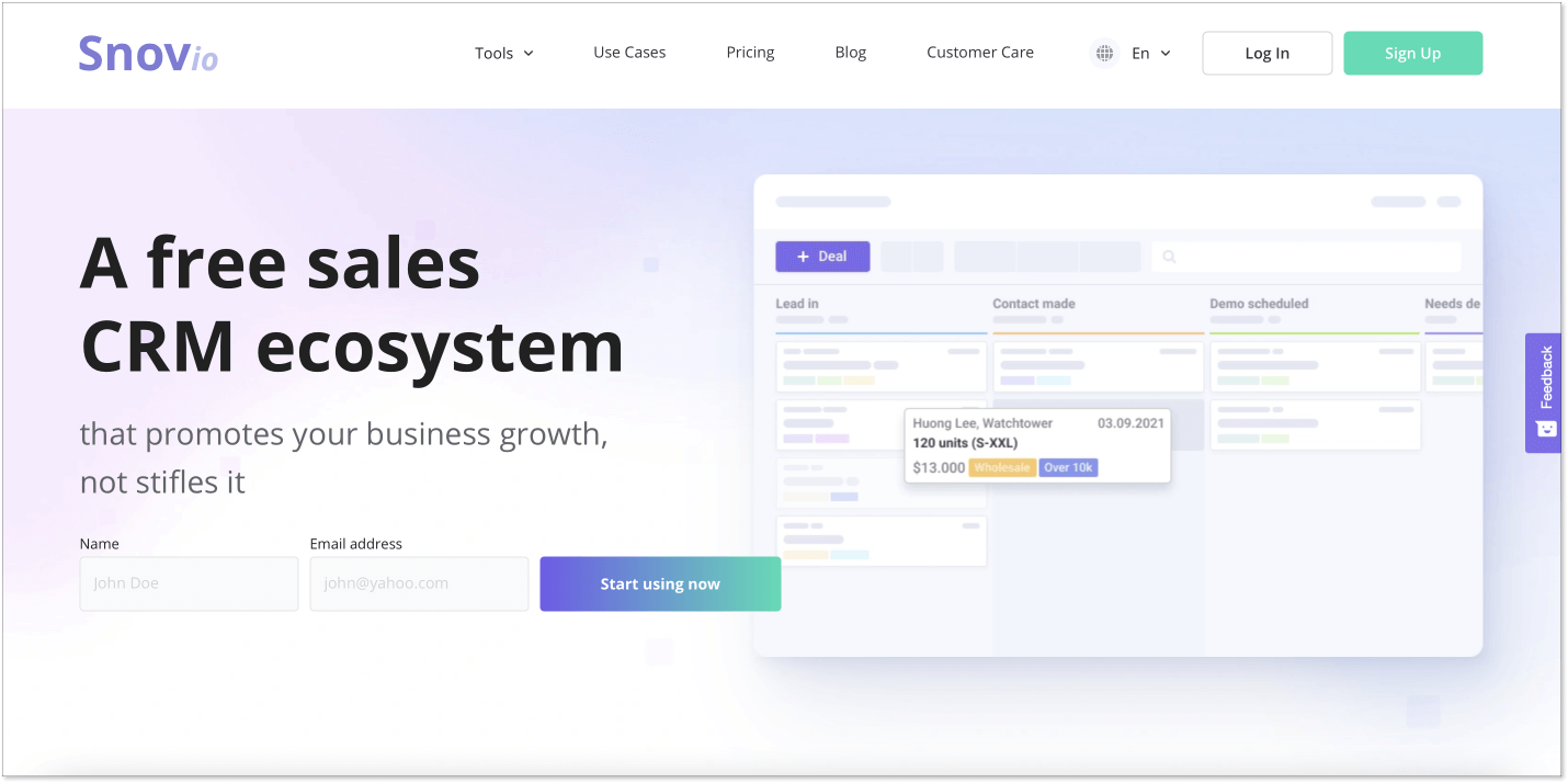 Snovio-landing-page