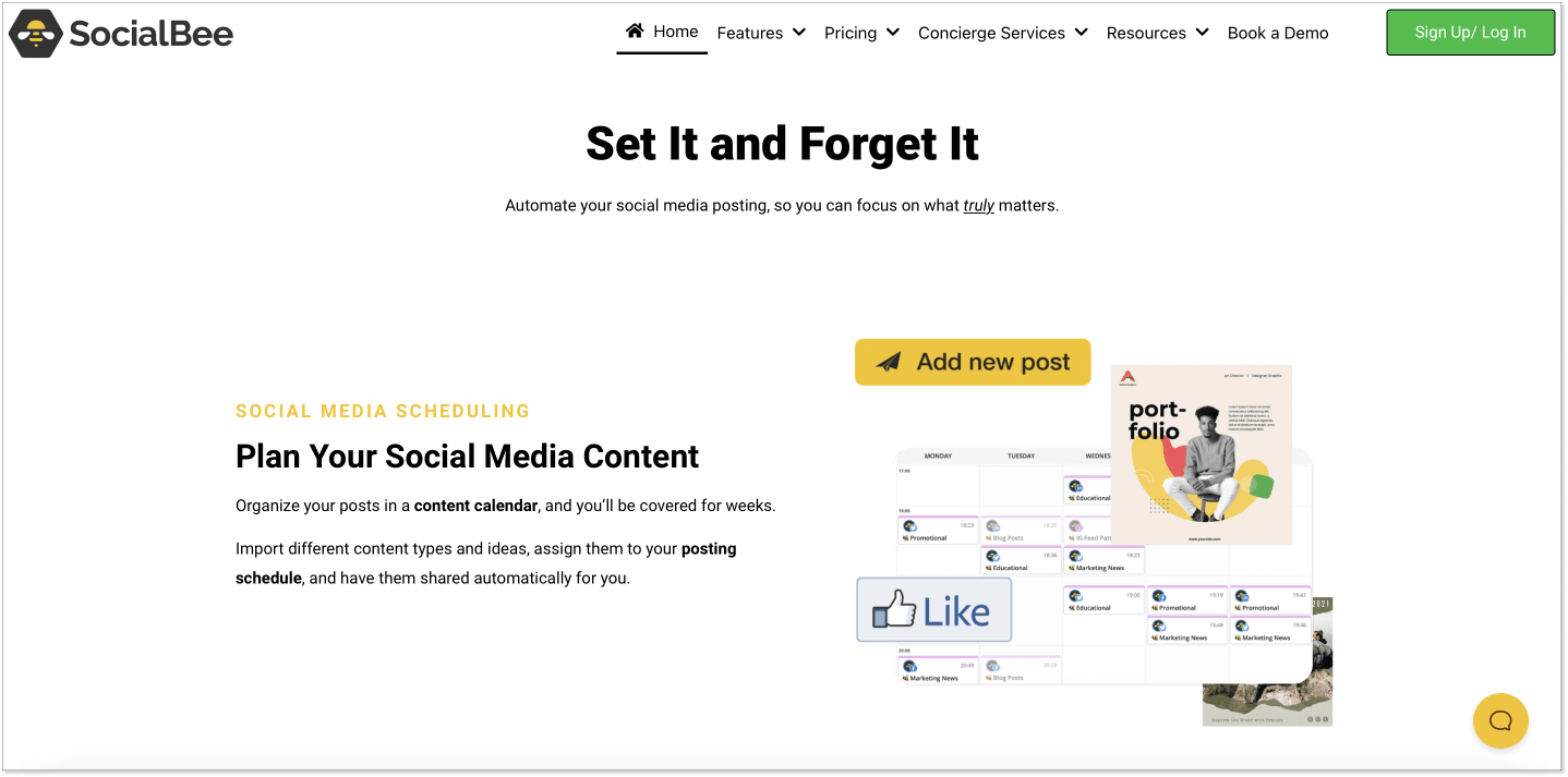 SocialBee-homepage