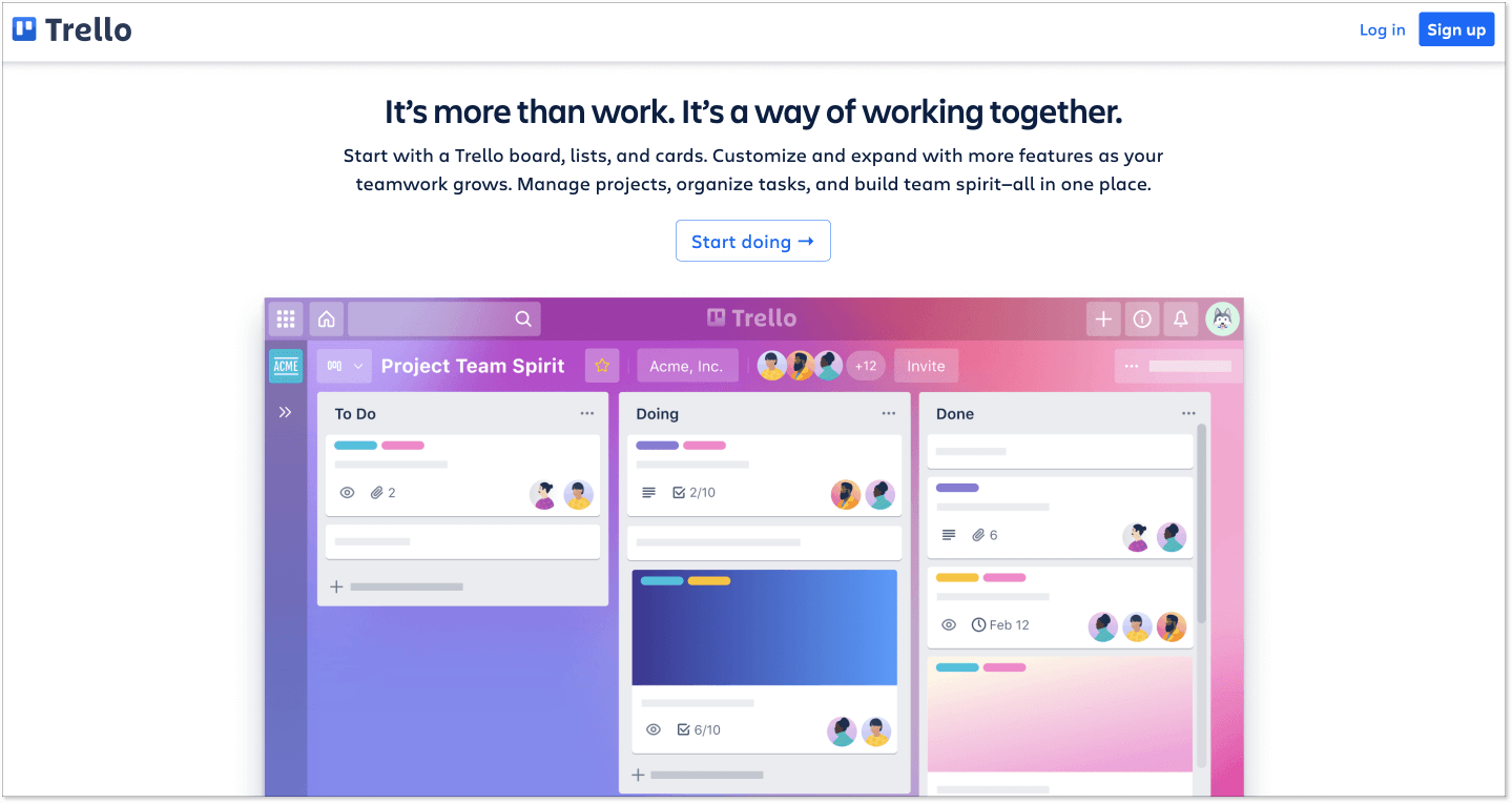 Trello-homepage