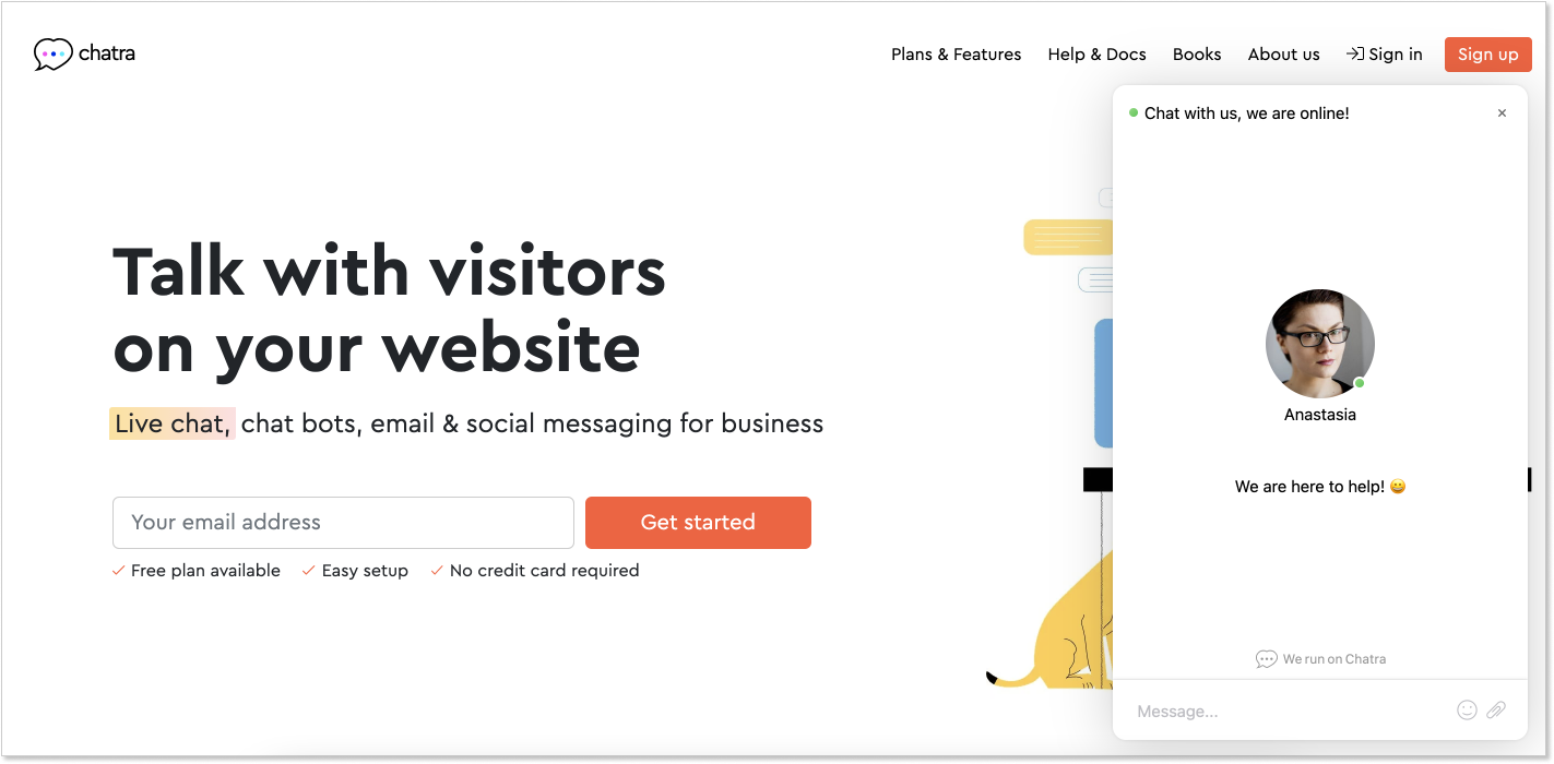Chatra customer service software