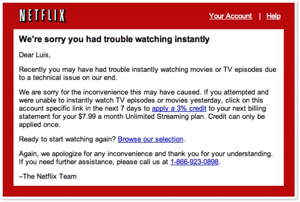 netflix customer service email