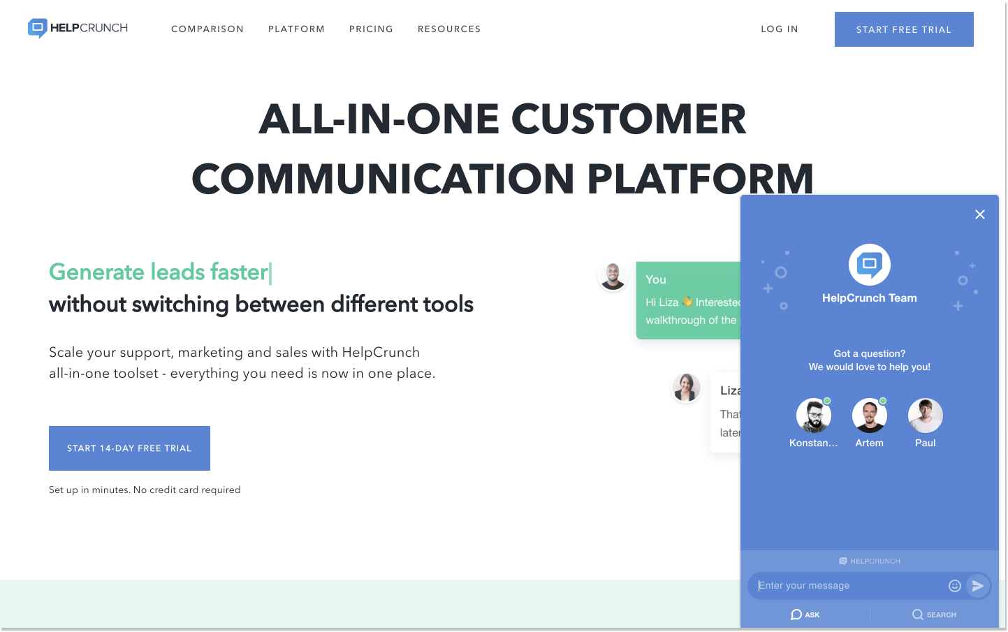 HelpCrunch chat new