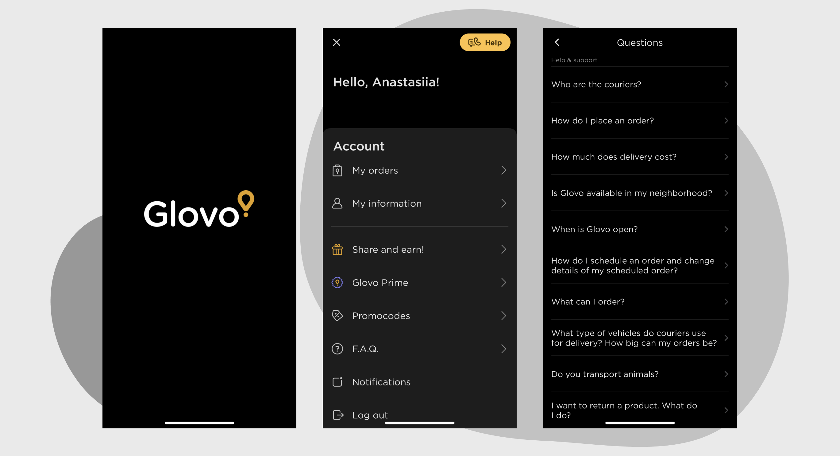 Glovo-FAQ-example