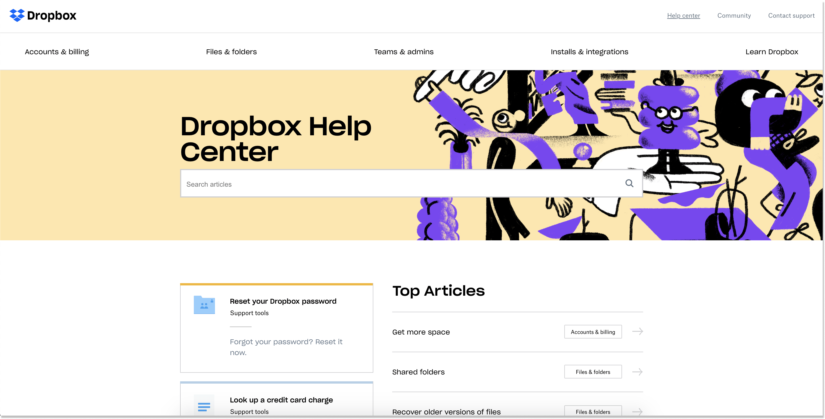 dropbox help center