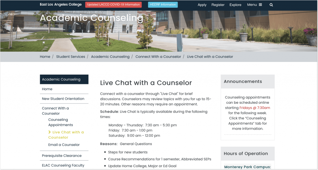 Live chat with a counseler_Easy Los Angeles College