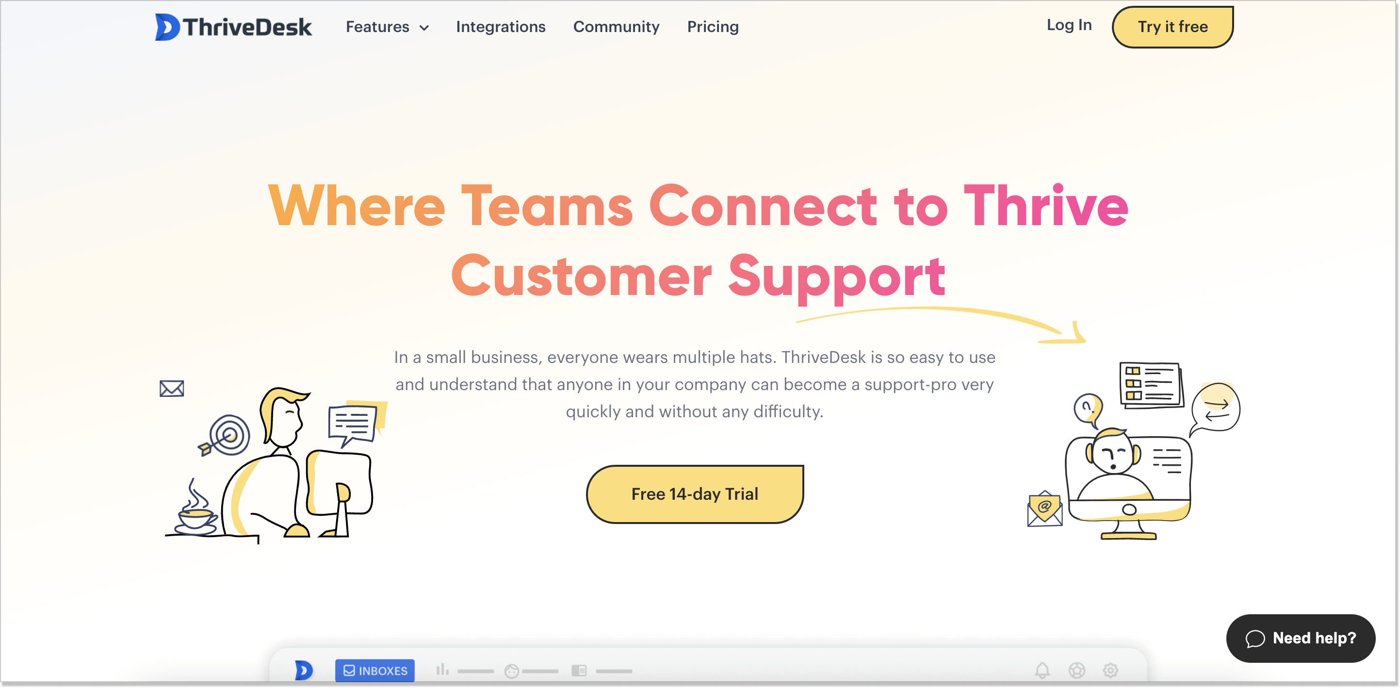 ThriveDesk homepage