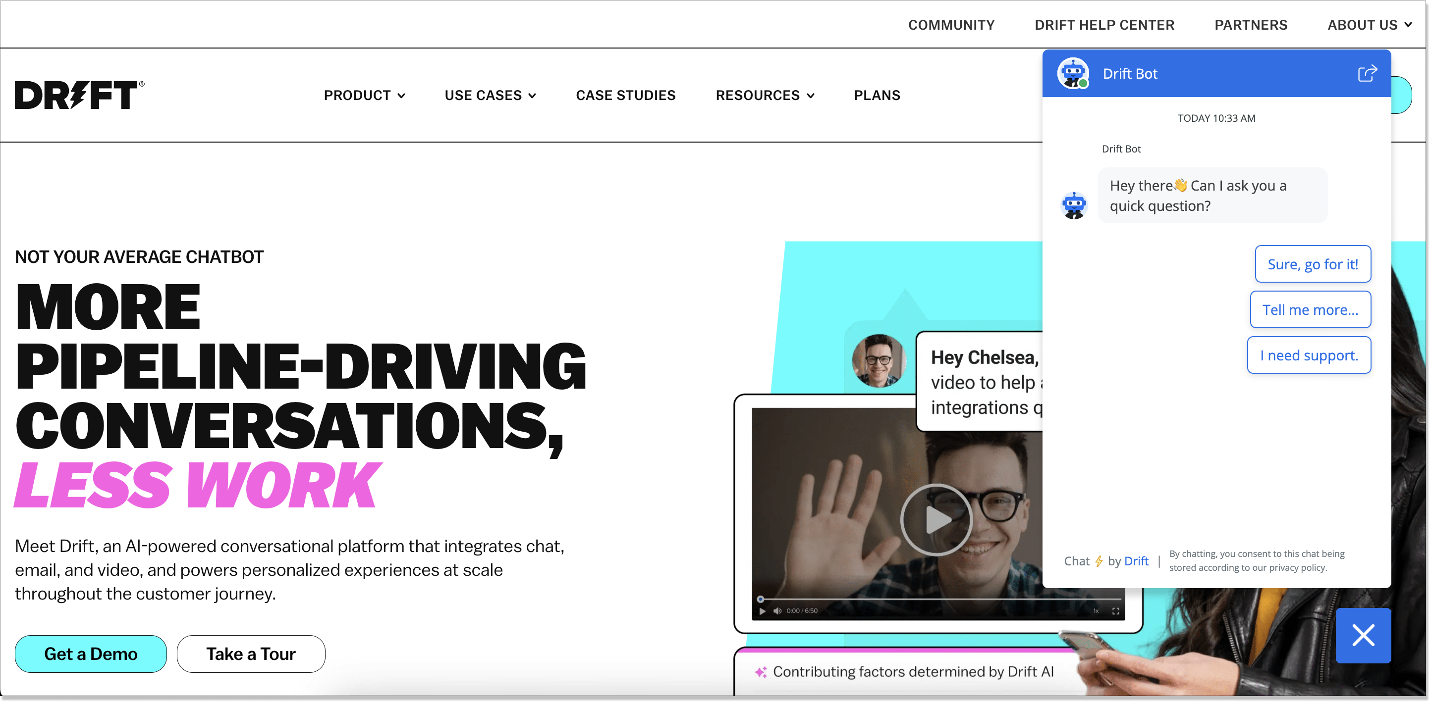 drift landing page