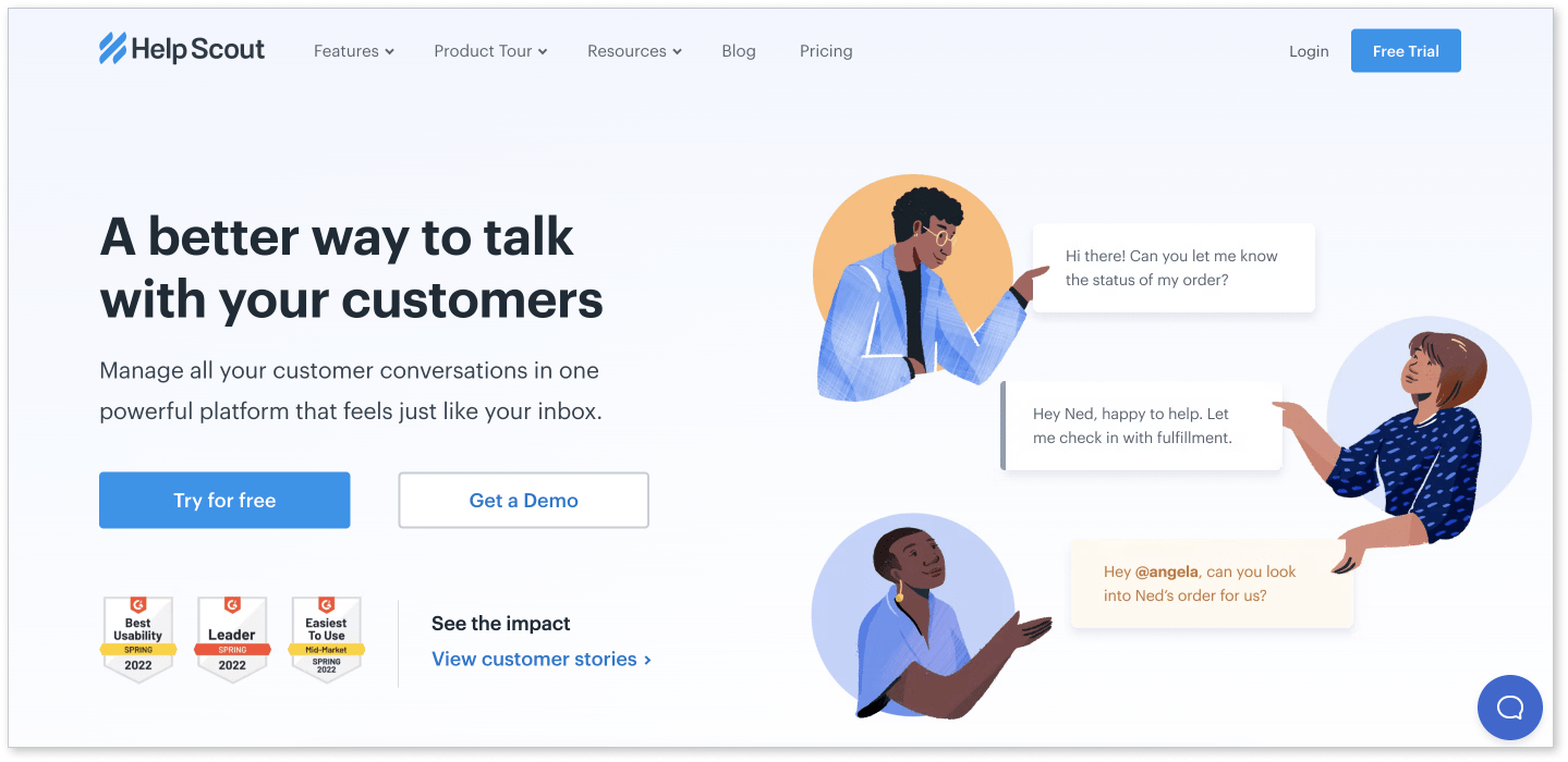 Help Scout homepage