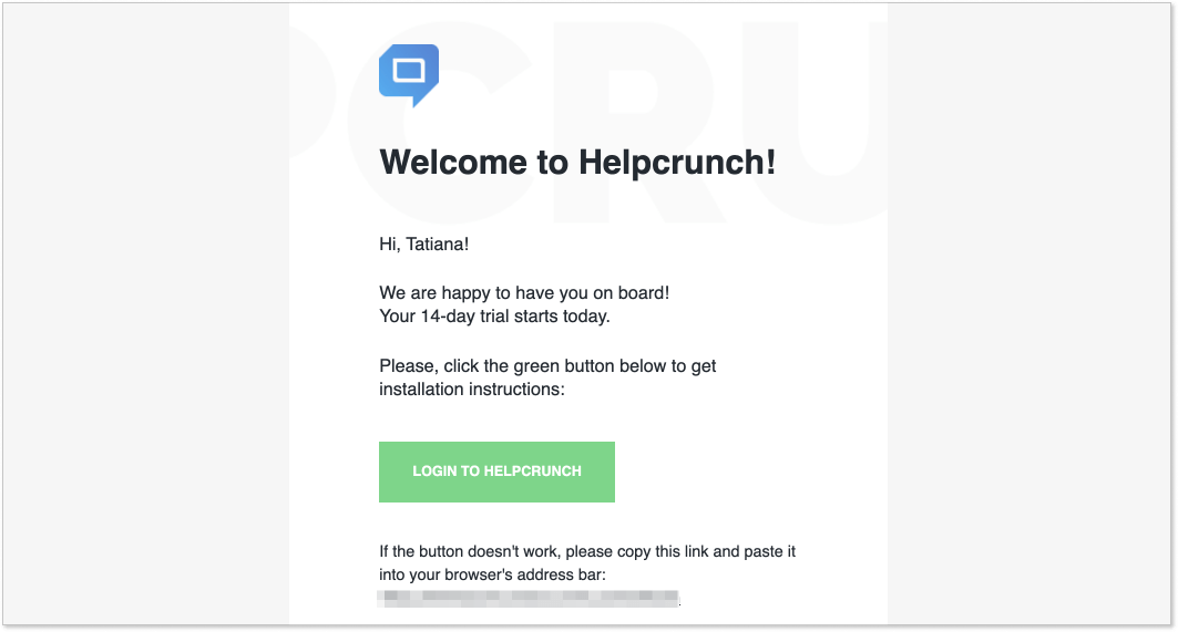 HelpCrunch-welcome-email