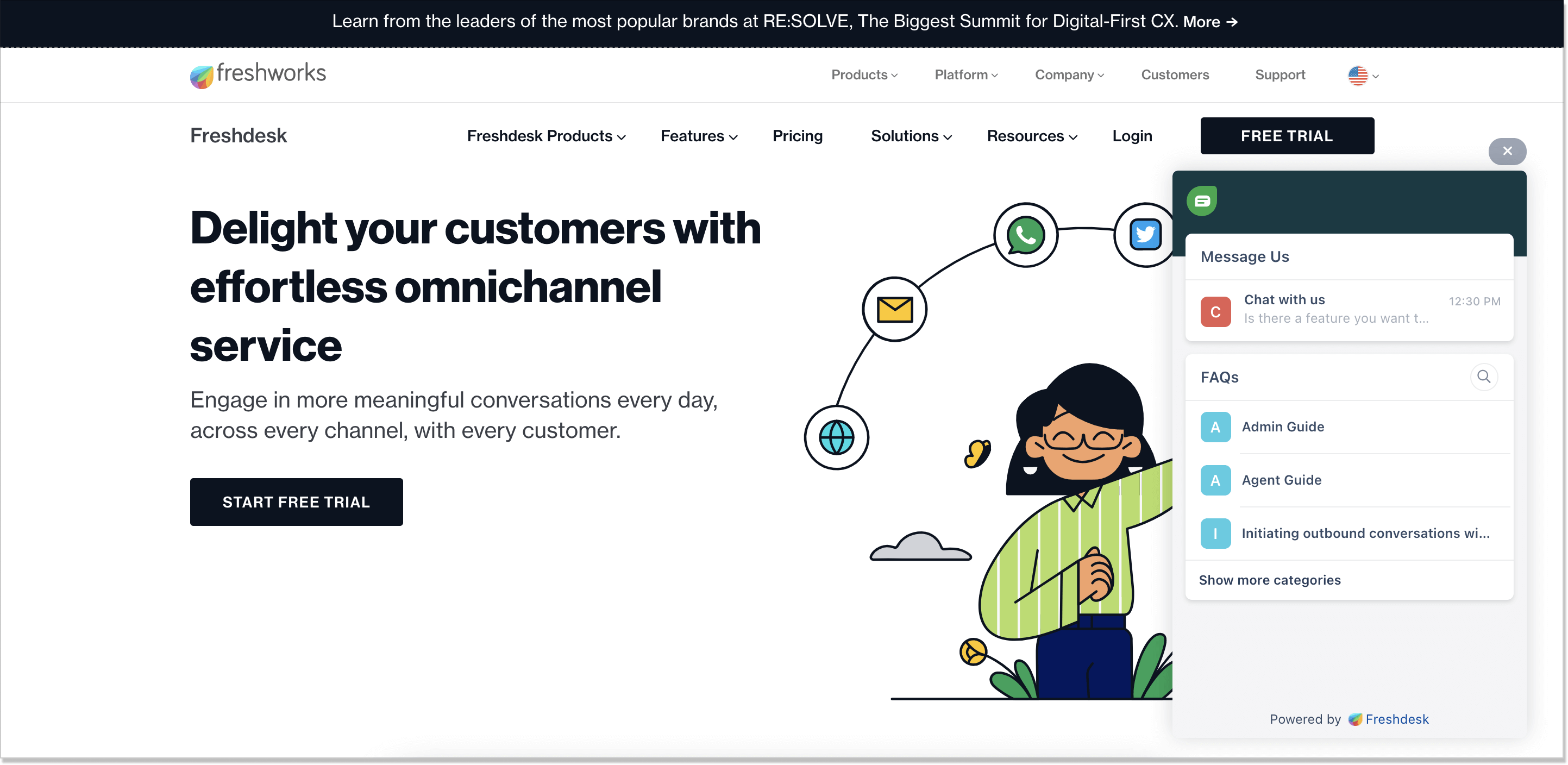 freshdesk homepage