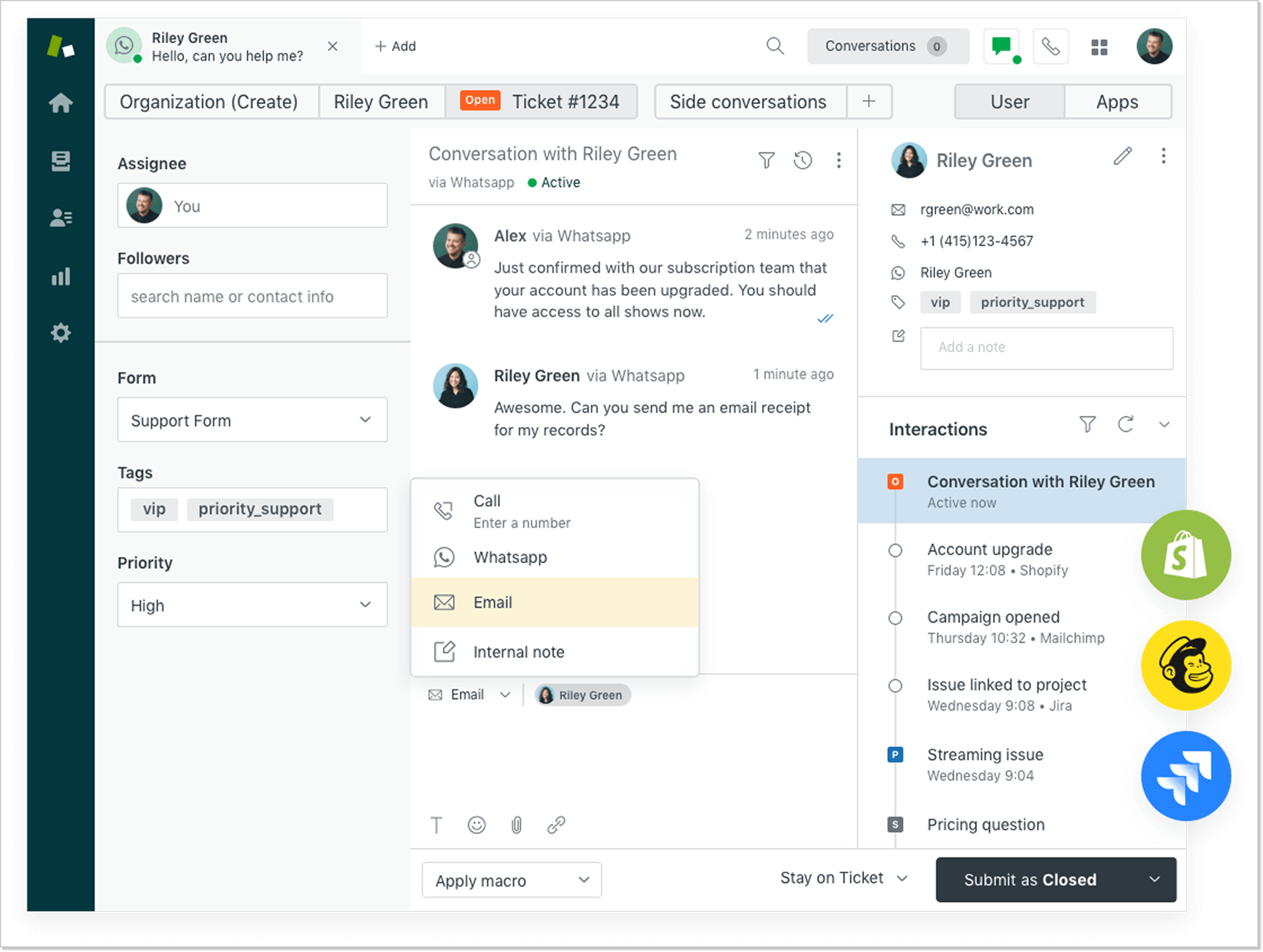 Zendesk's ticketing system