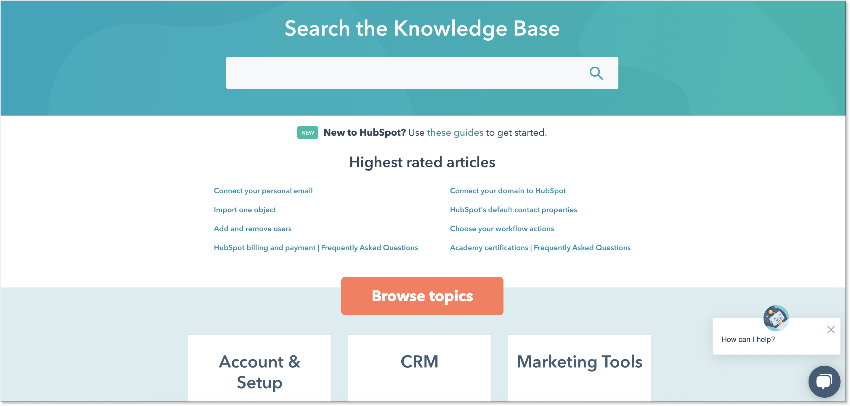 HubSpot’s knowledge base