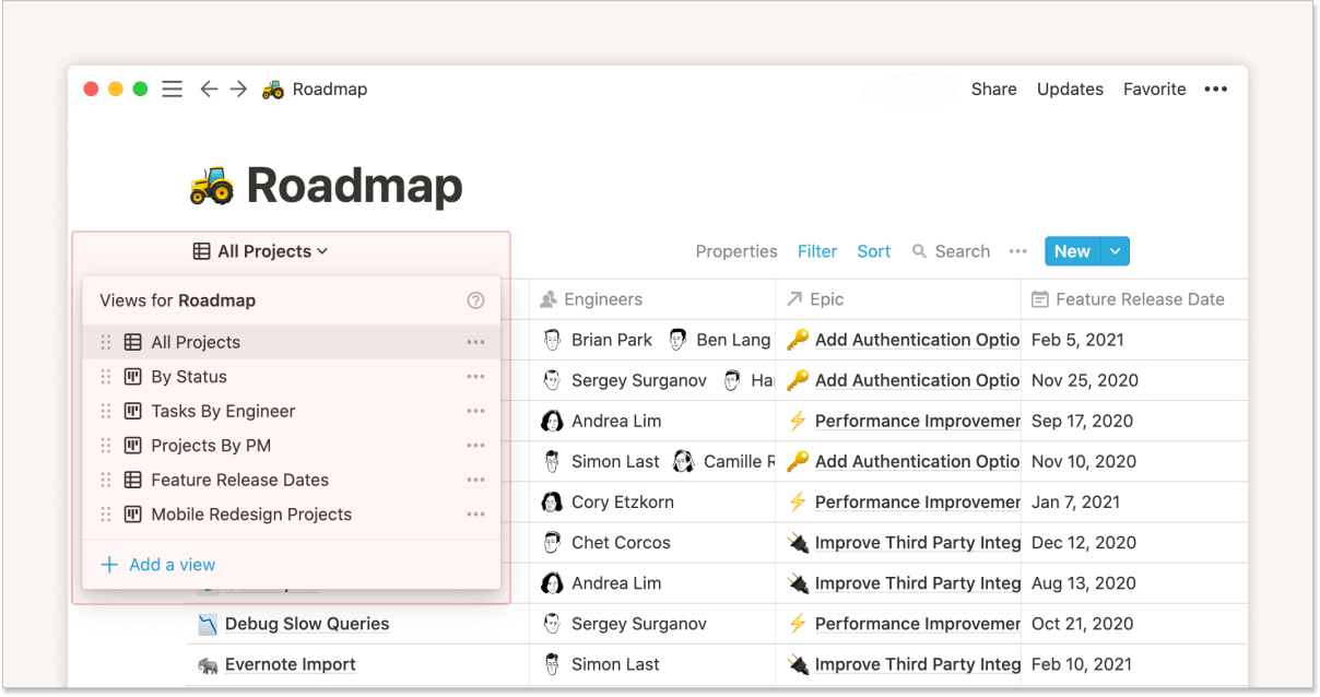 Roadmap at Notion