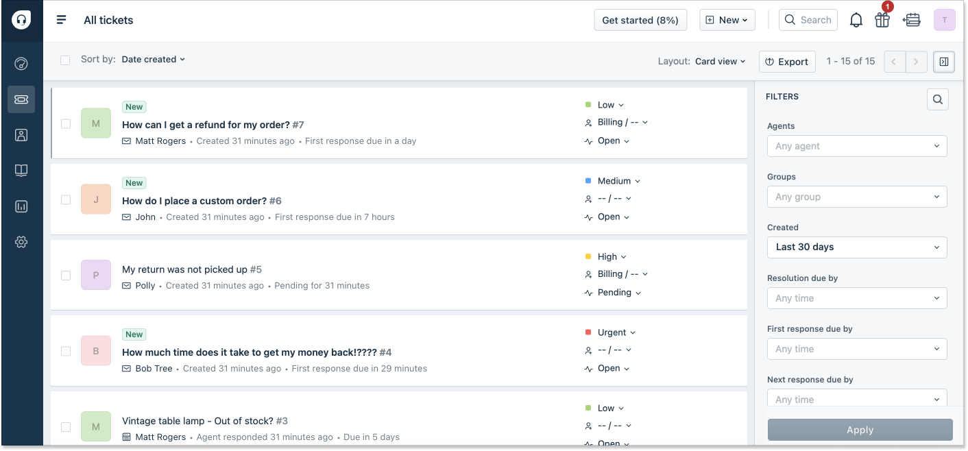 Freshdesk interface