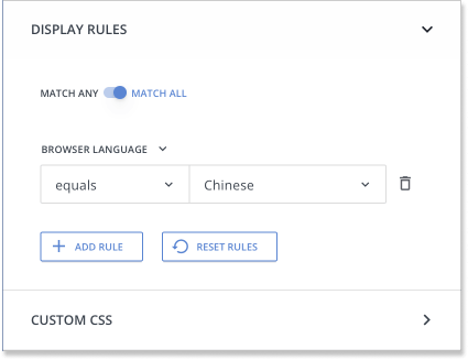 Popup target rules in HelpCrunch