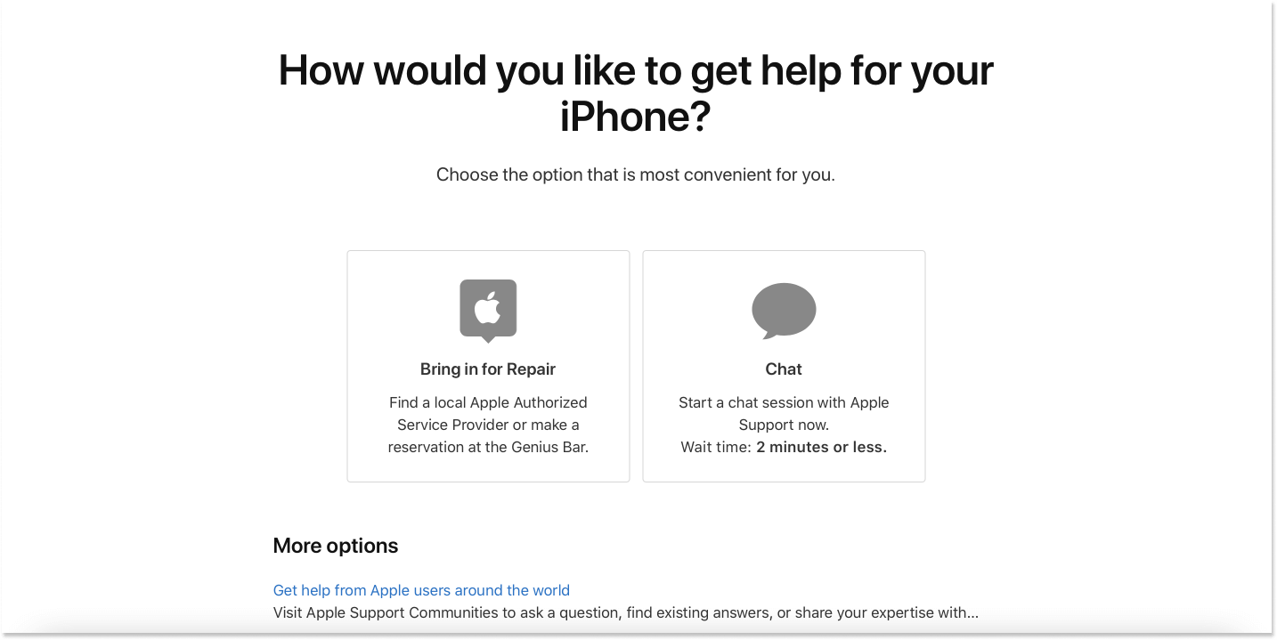 Apple support solution