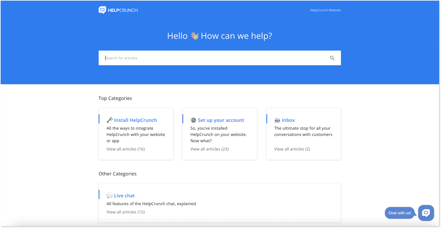 HelpCrunch knowledge base