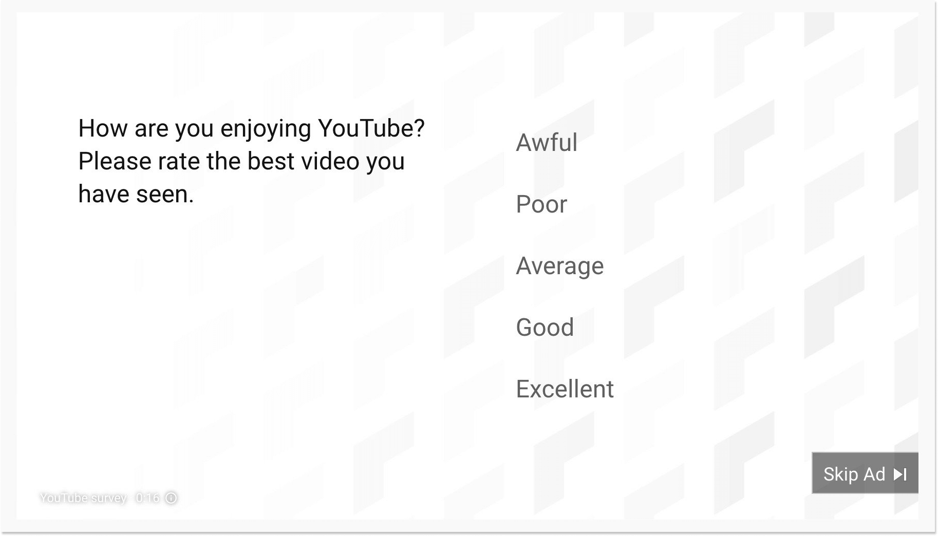 YouTube survey
