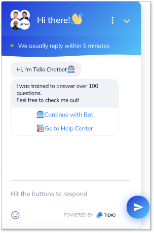 Tidio chatbot UI