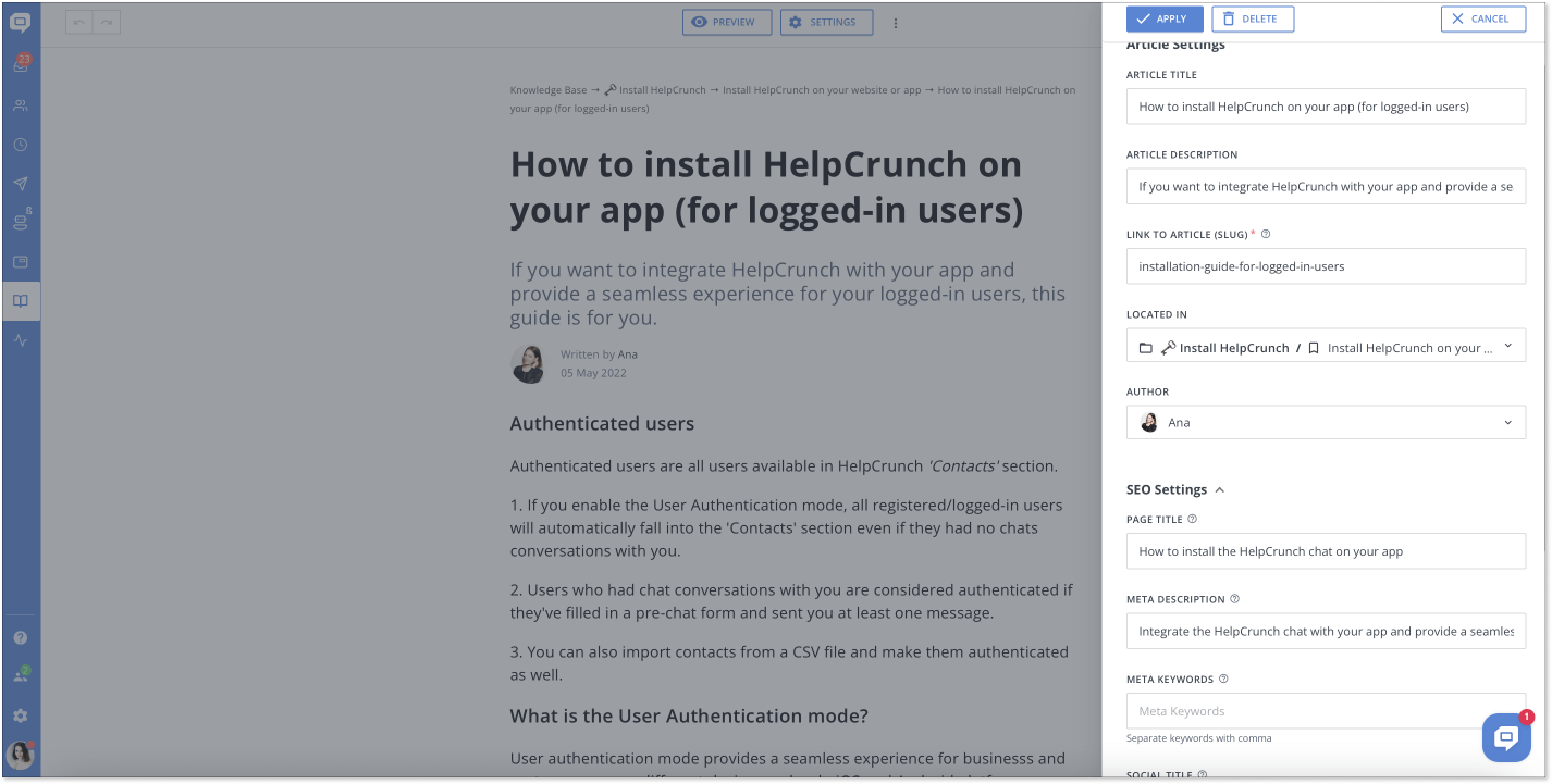 HelpCrunch-Knowledge-Base-editor
