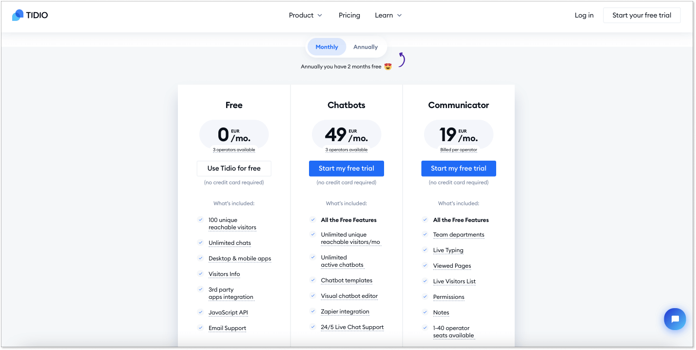 Tidio-pricing