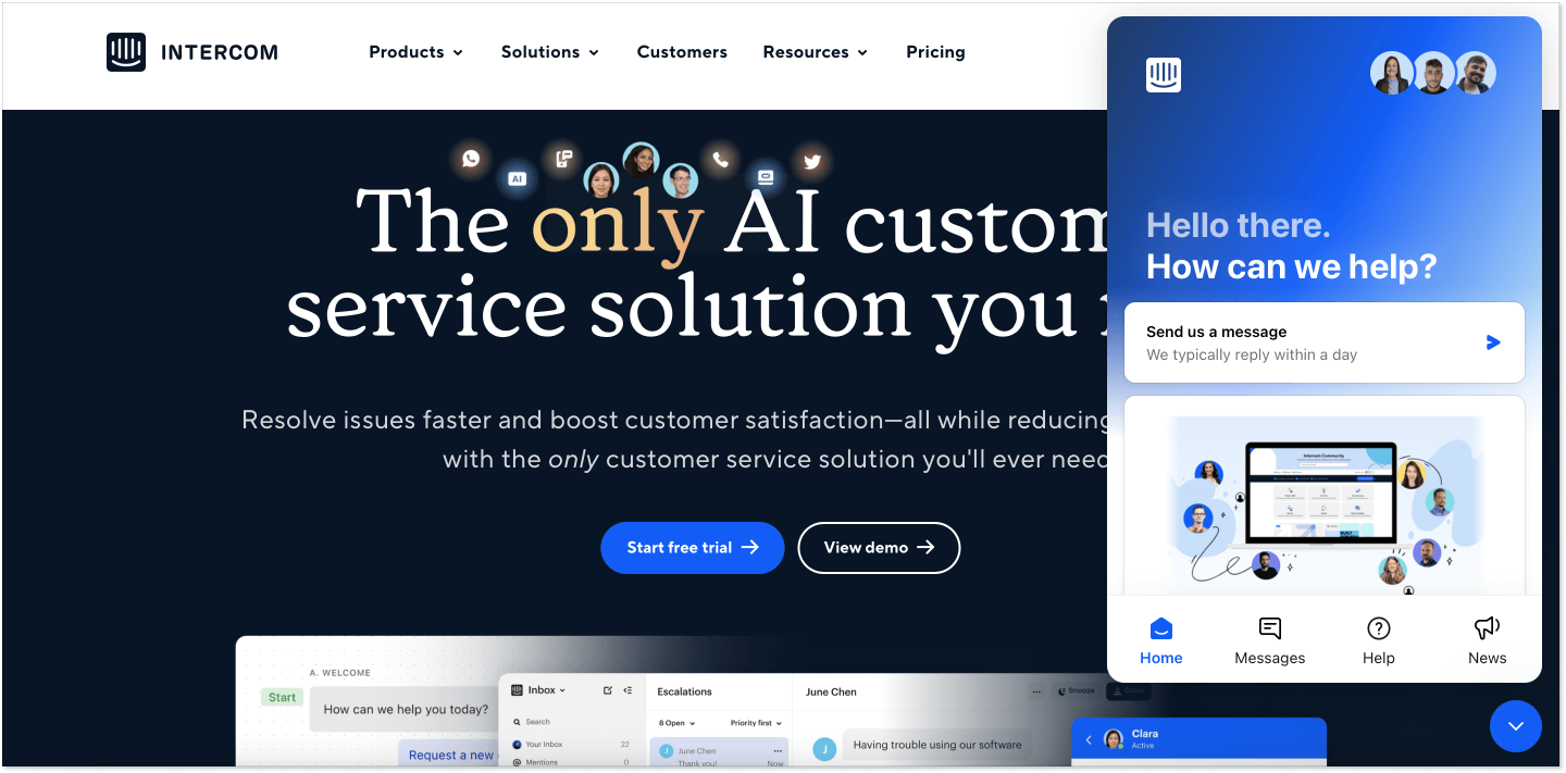 Intercom Zendesk alternative_homepage