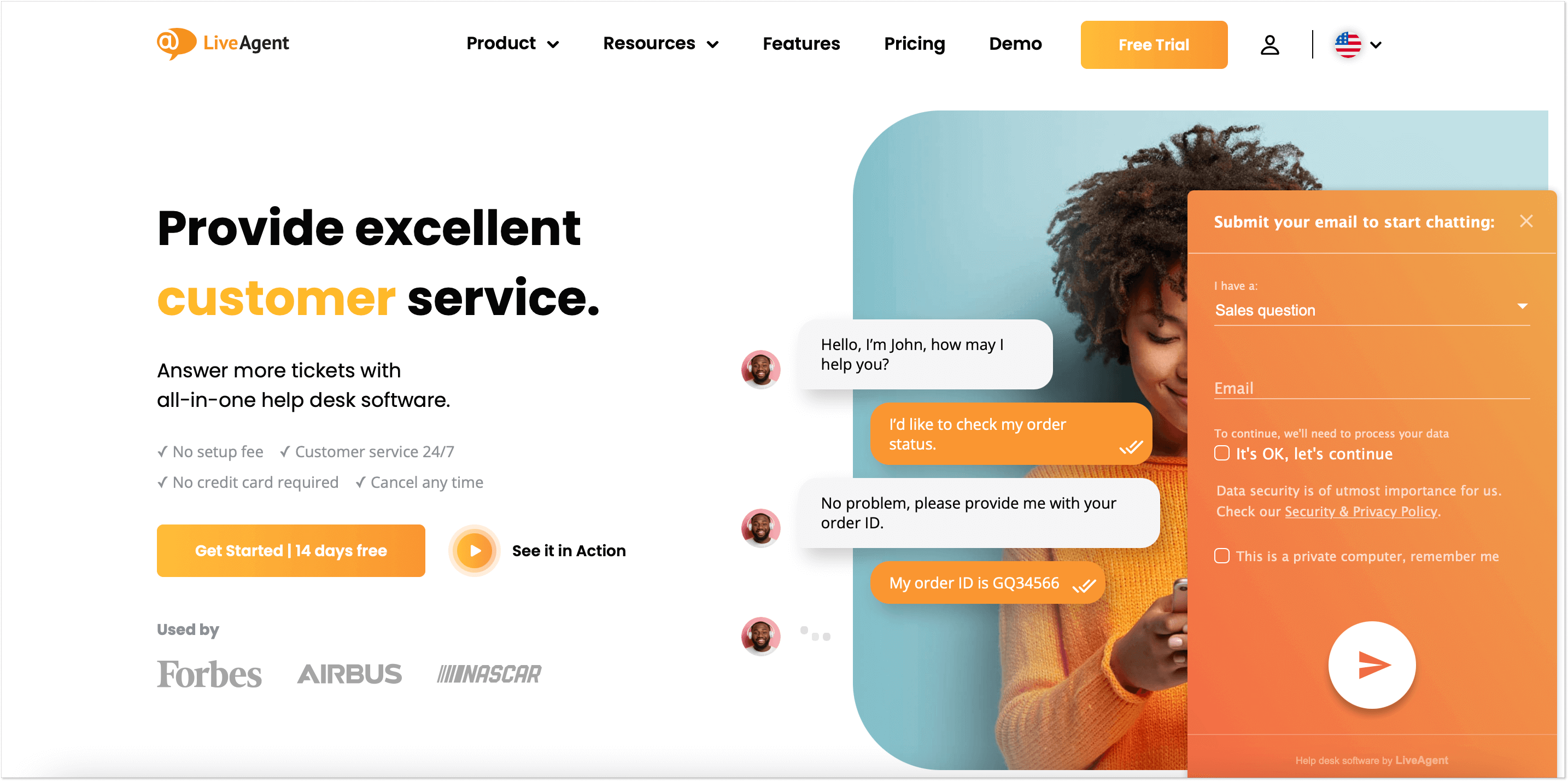 LiveAgent homepage_Zendesk competitor