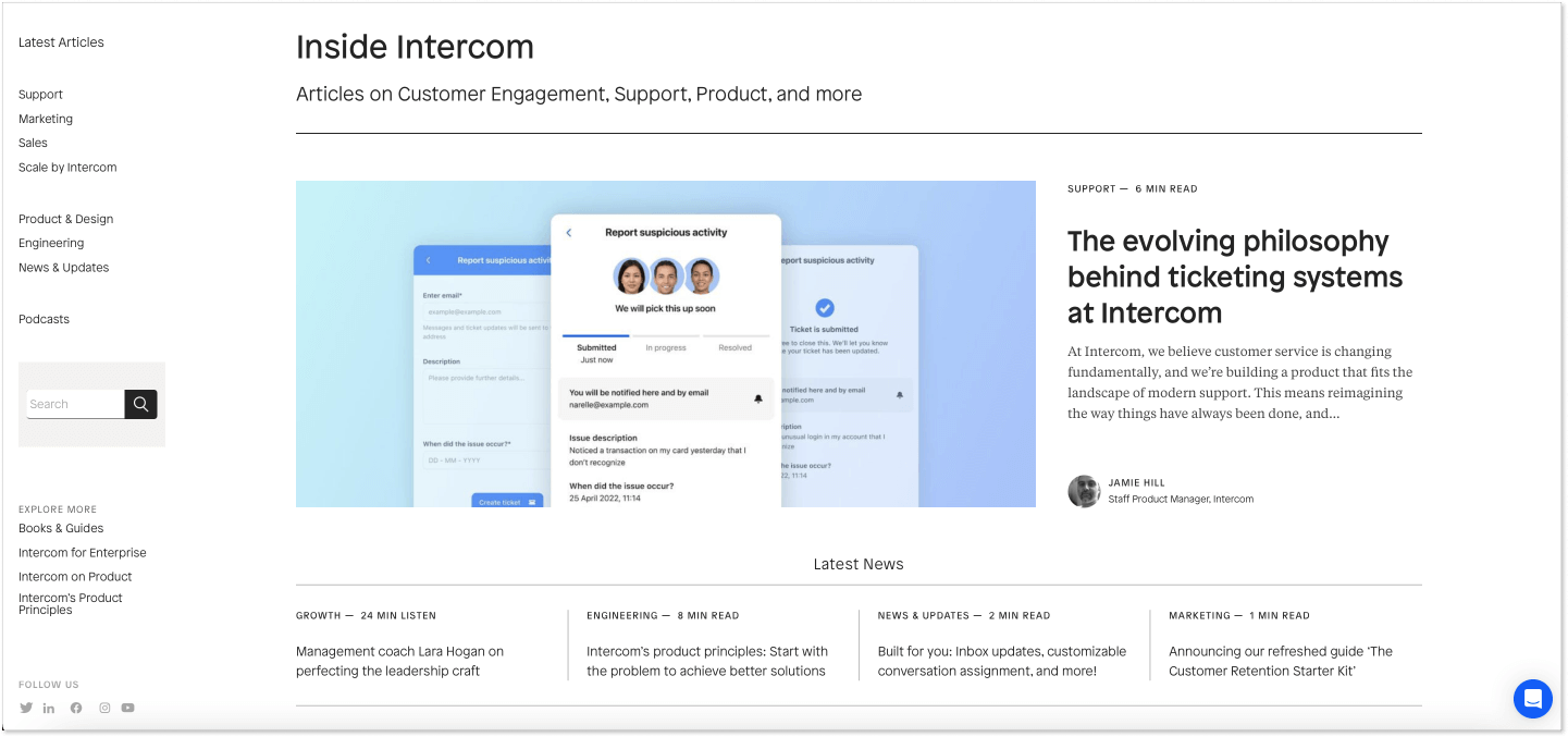 Intercom blog