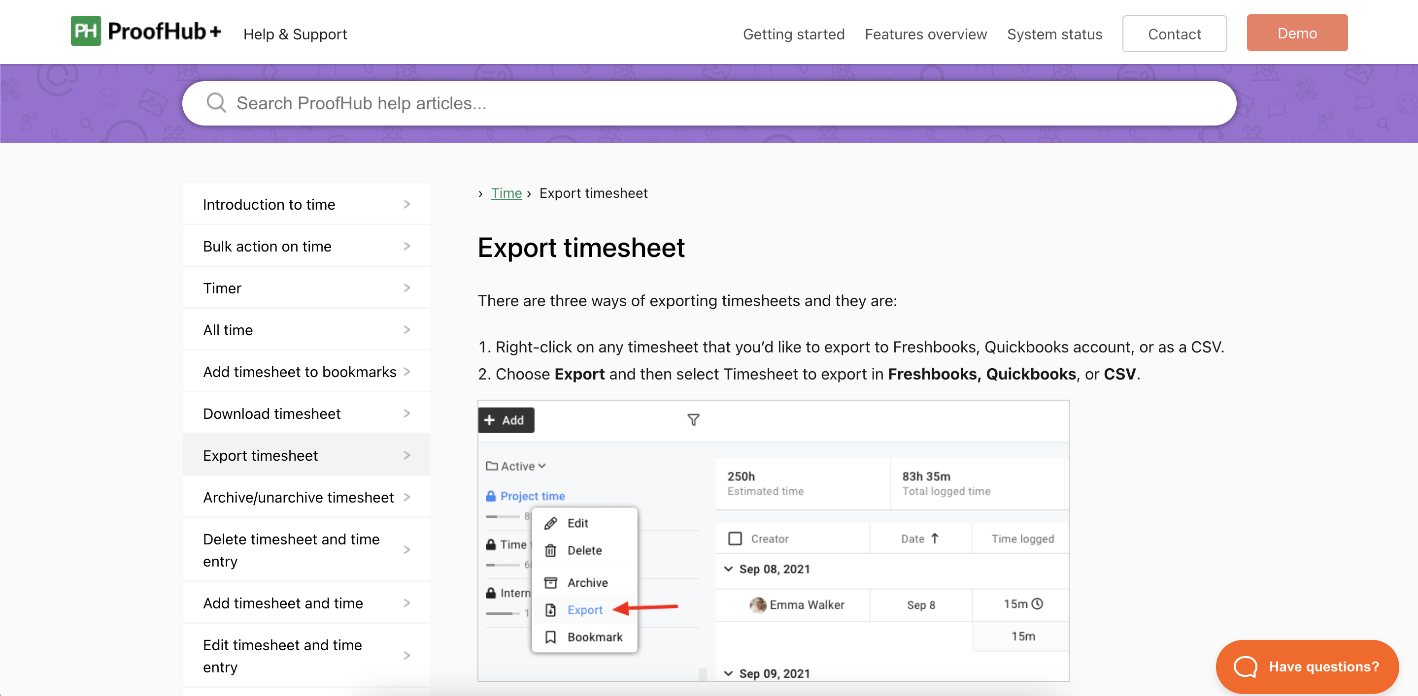 ProofHub Features Overview section