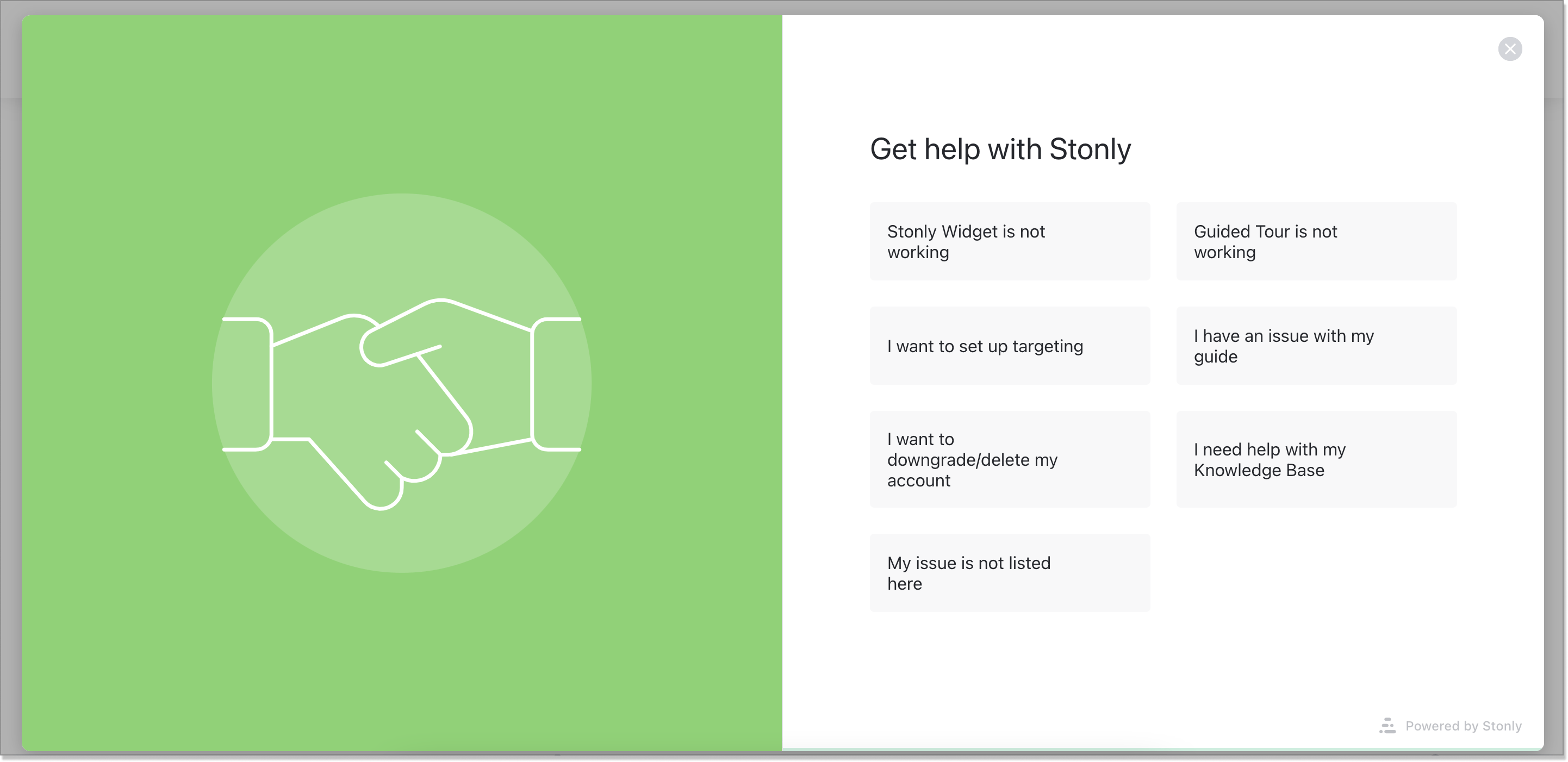 Stonly SaaS Get help page