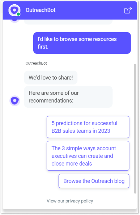 Chatbot shares knowledge base articles
