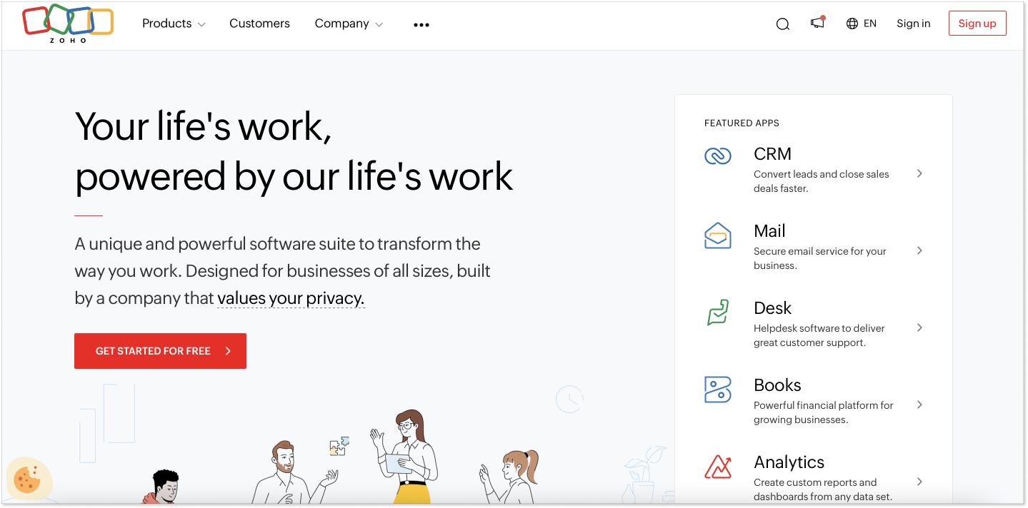 Zoho_homepage