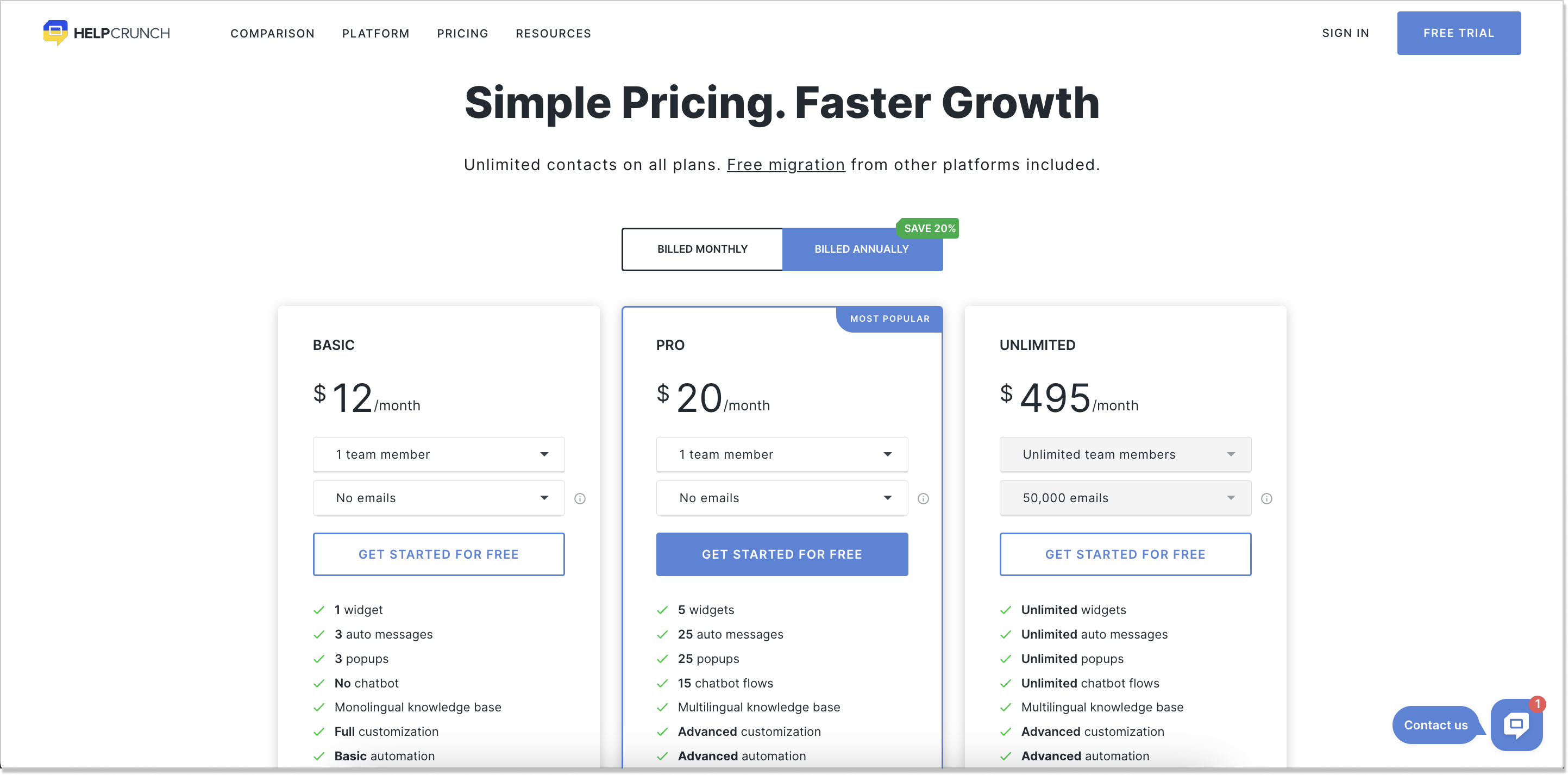 HelpCrunch pricing