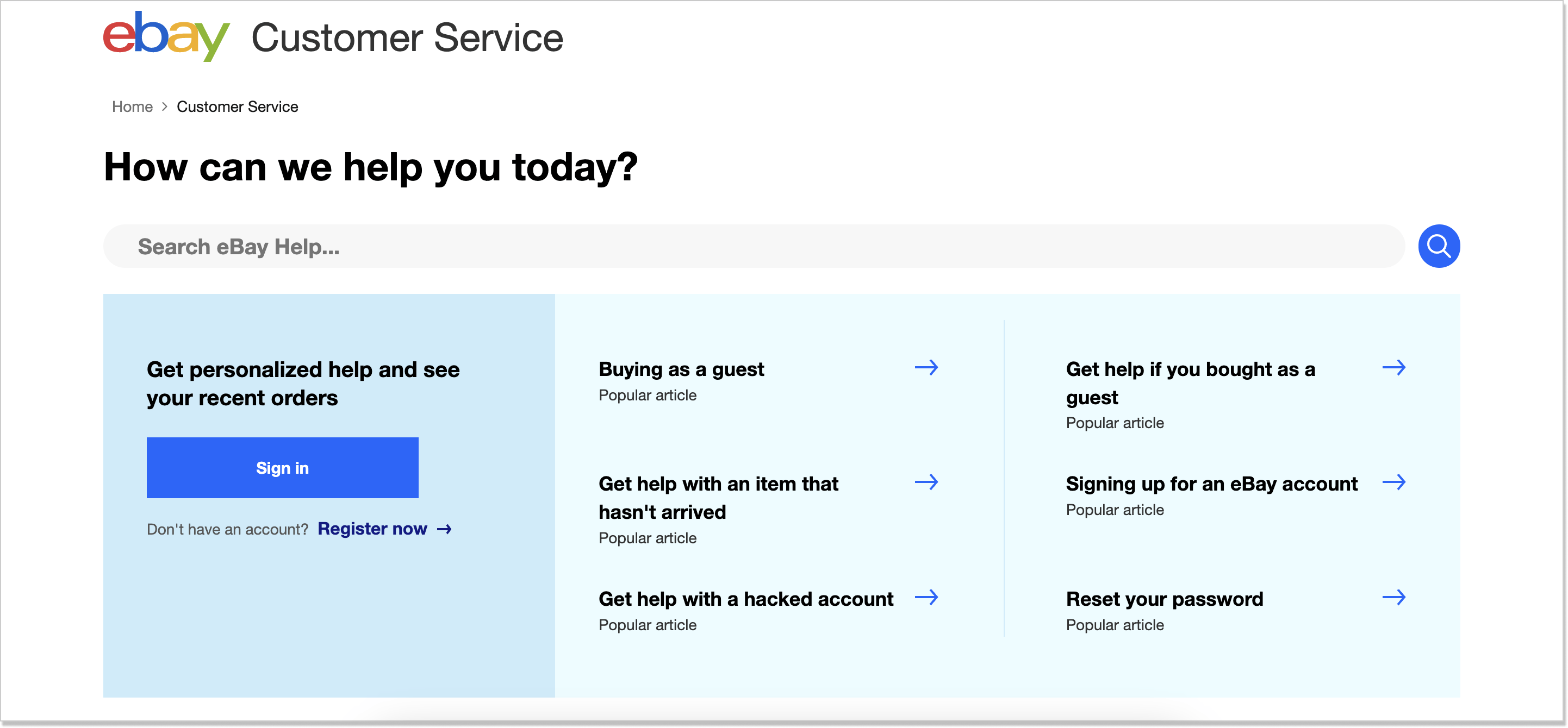 ebay customer service knowledge base