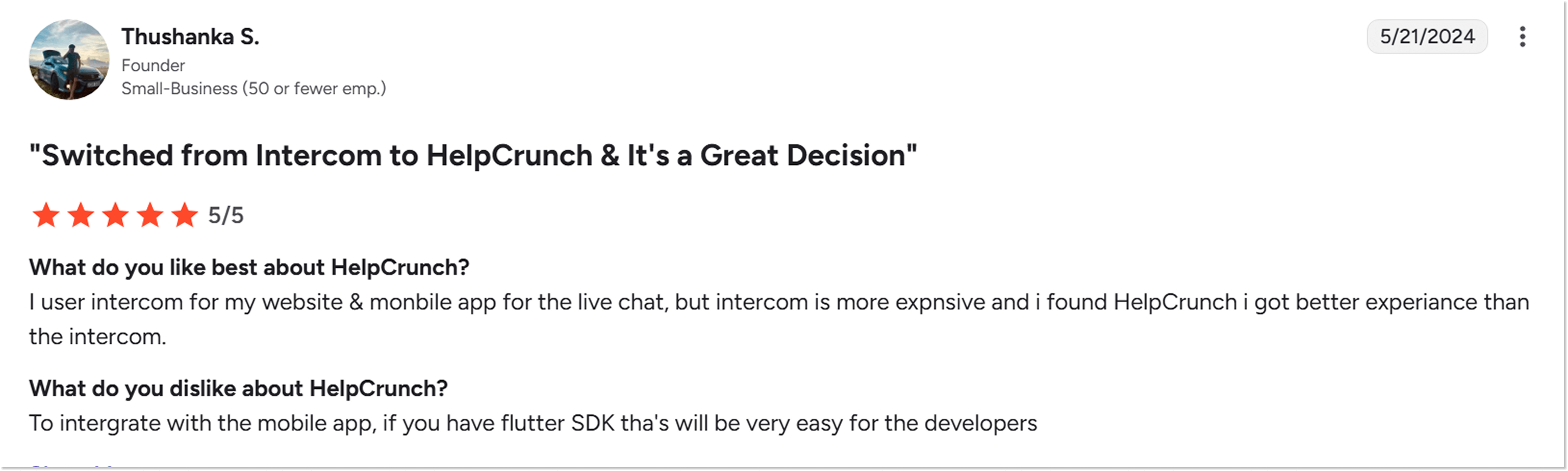 Help Crunch customer review