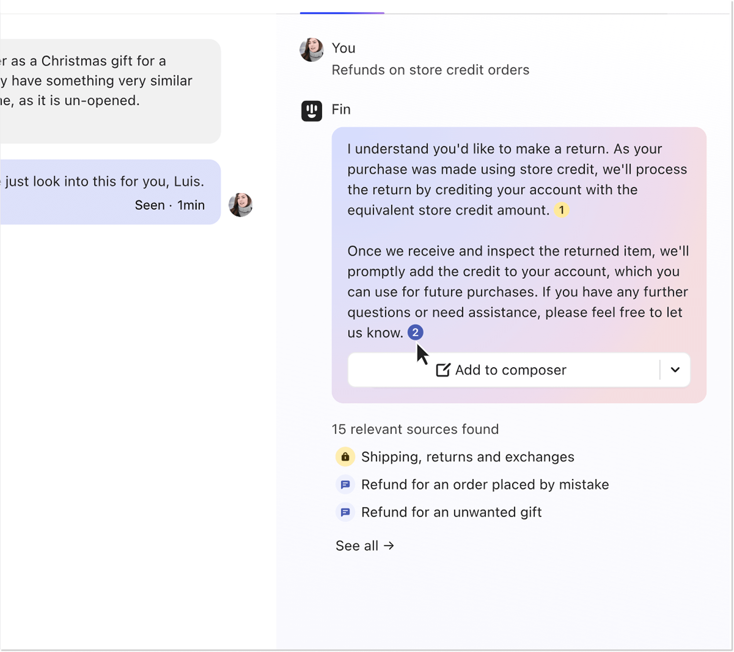 Intercom's Copilot AI assistant 
