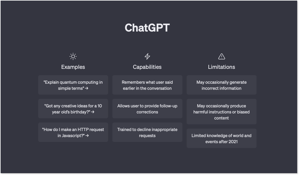 ChatGPT limittations