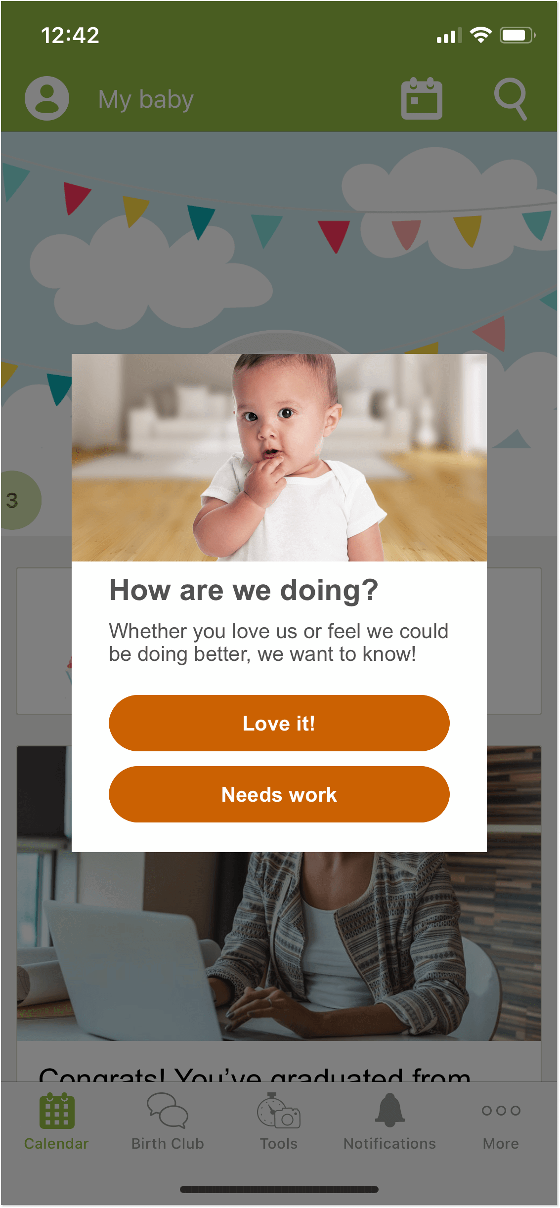 In-app feedback popup