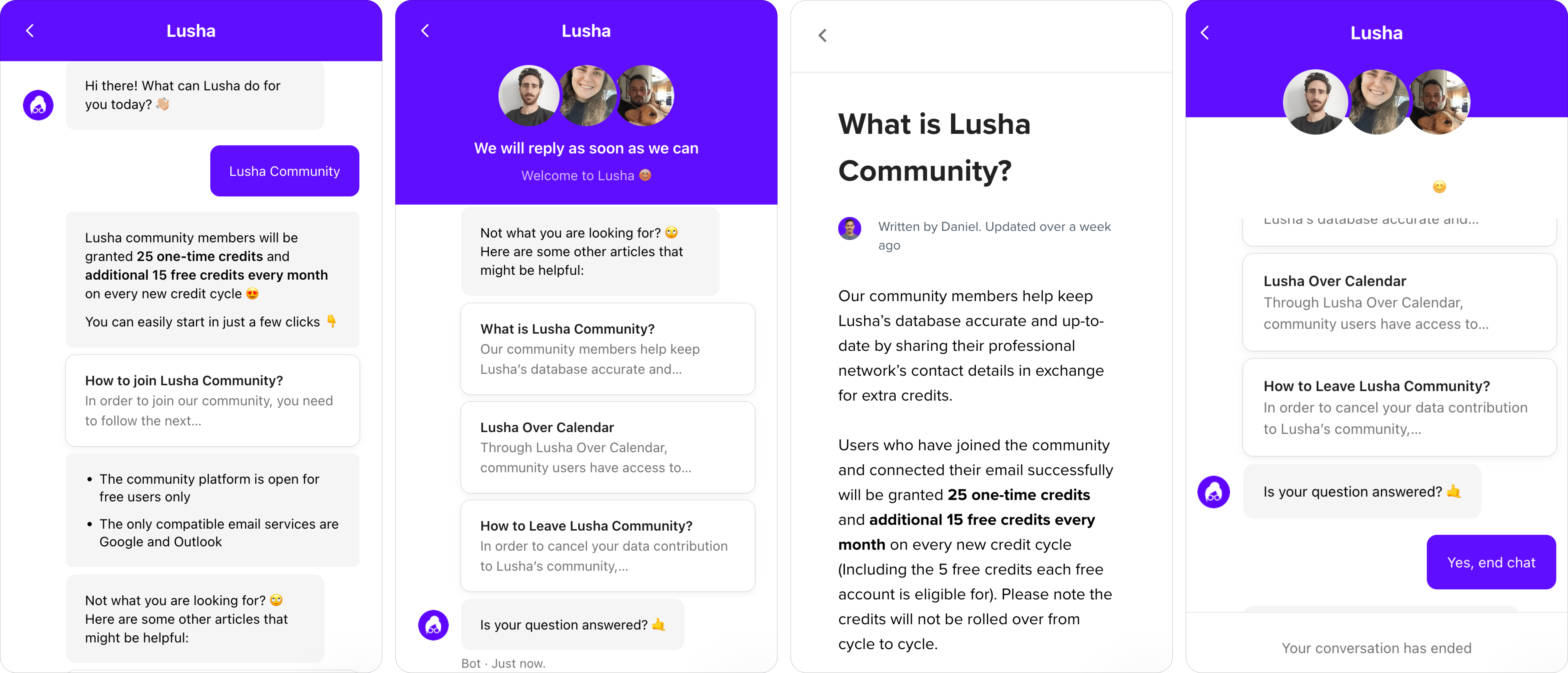 A knowledge base chatbot flow example