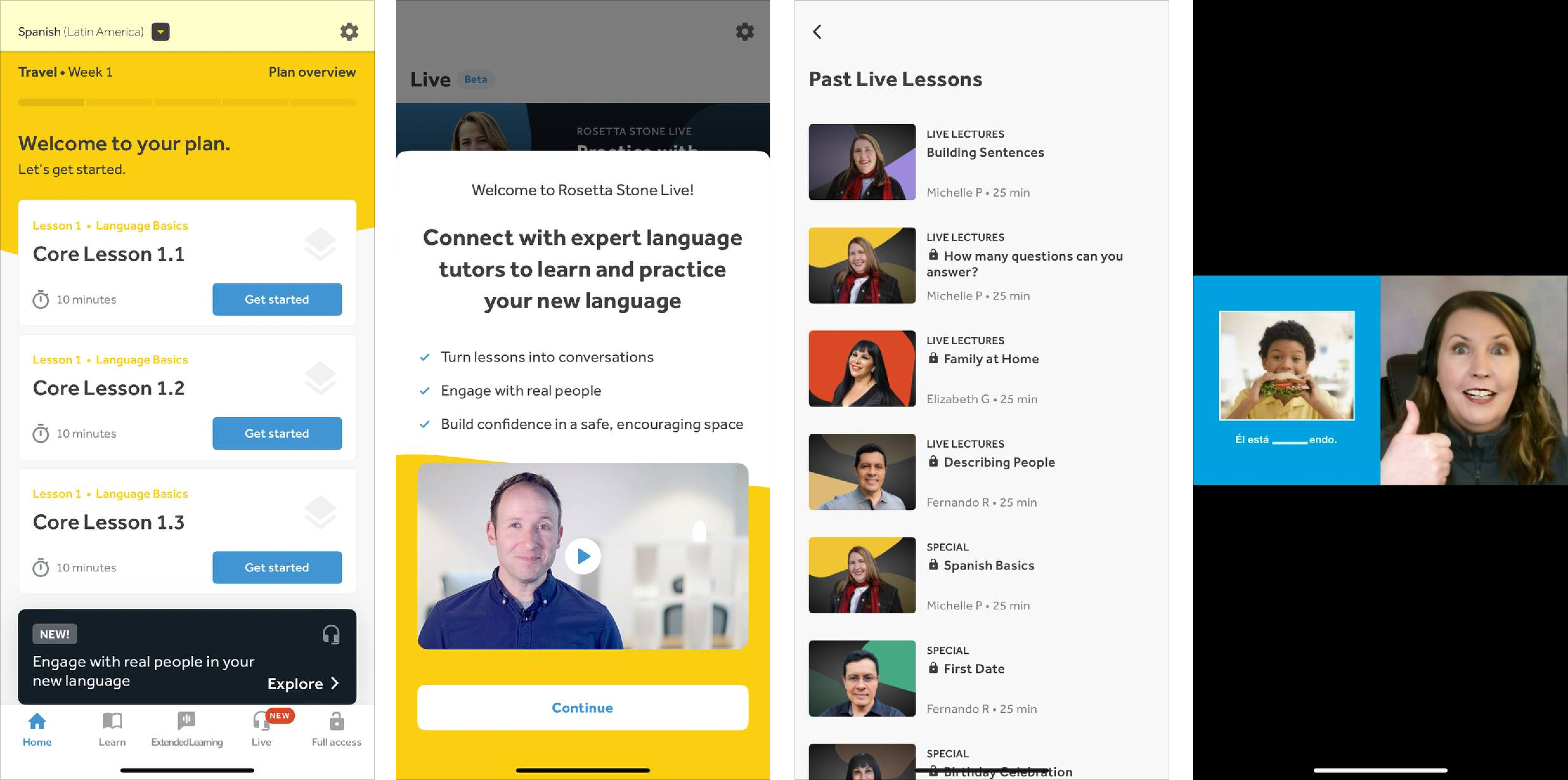 Rosetta Stone in-app experience 