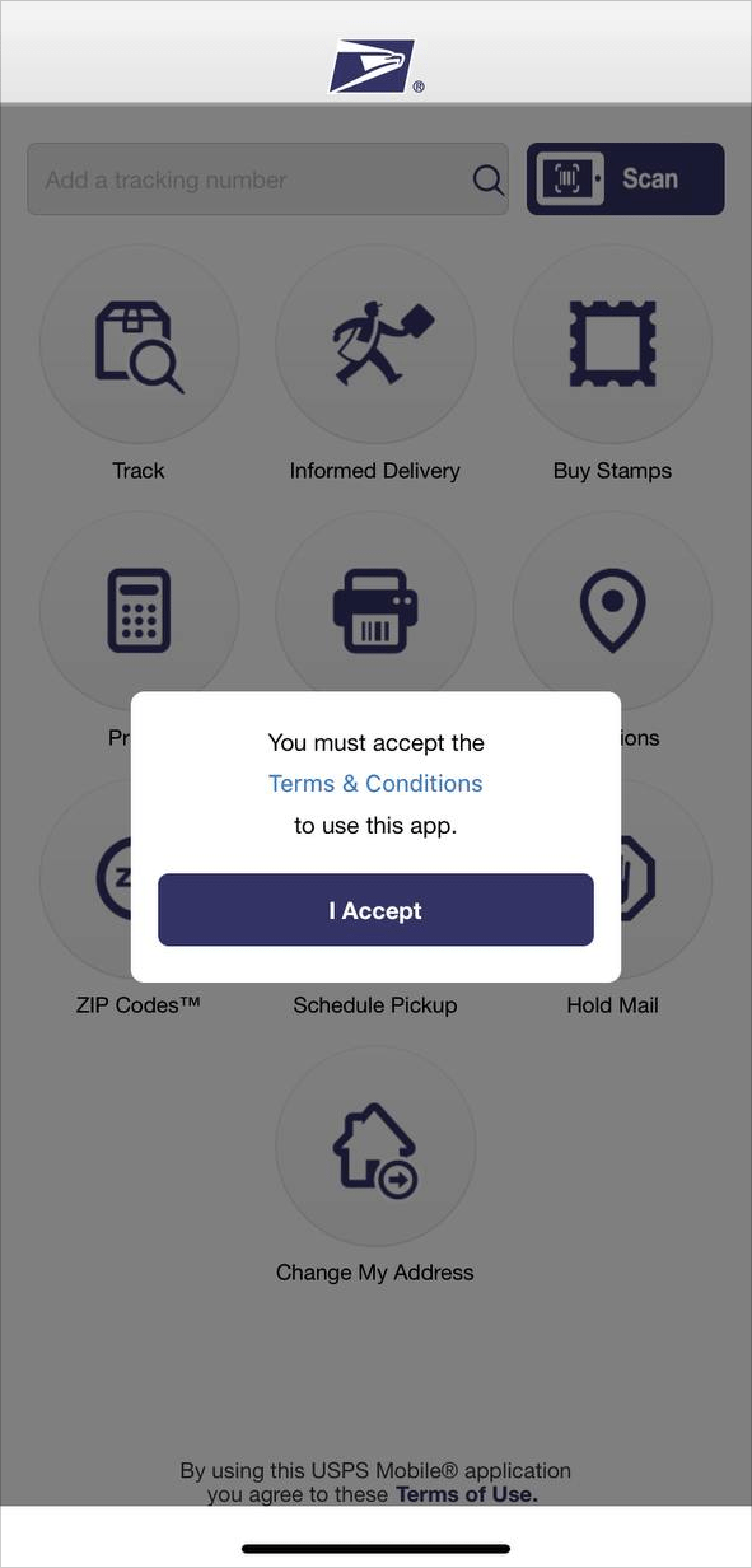 USPS asking permissions in-app