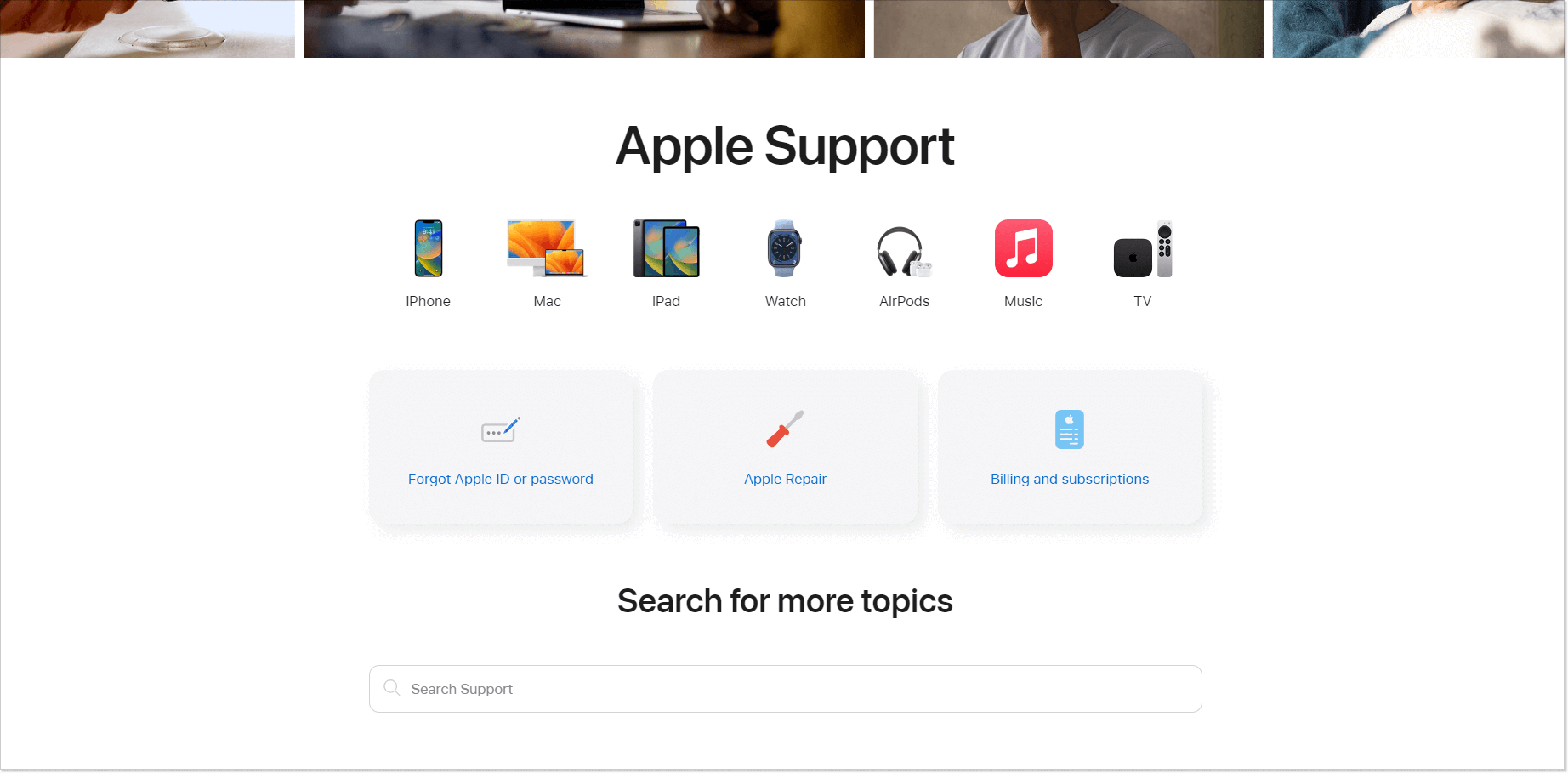 Apple FAQ page screenshot