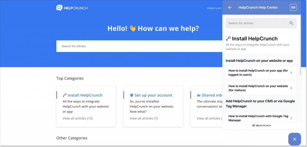 HelpCrunch-knowledge-base-widget