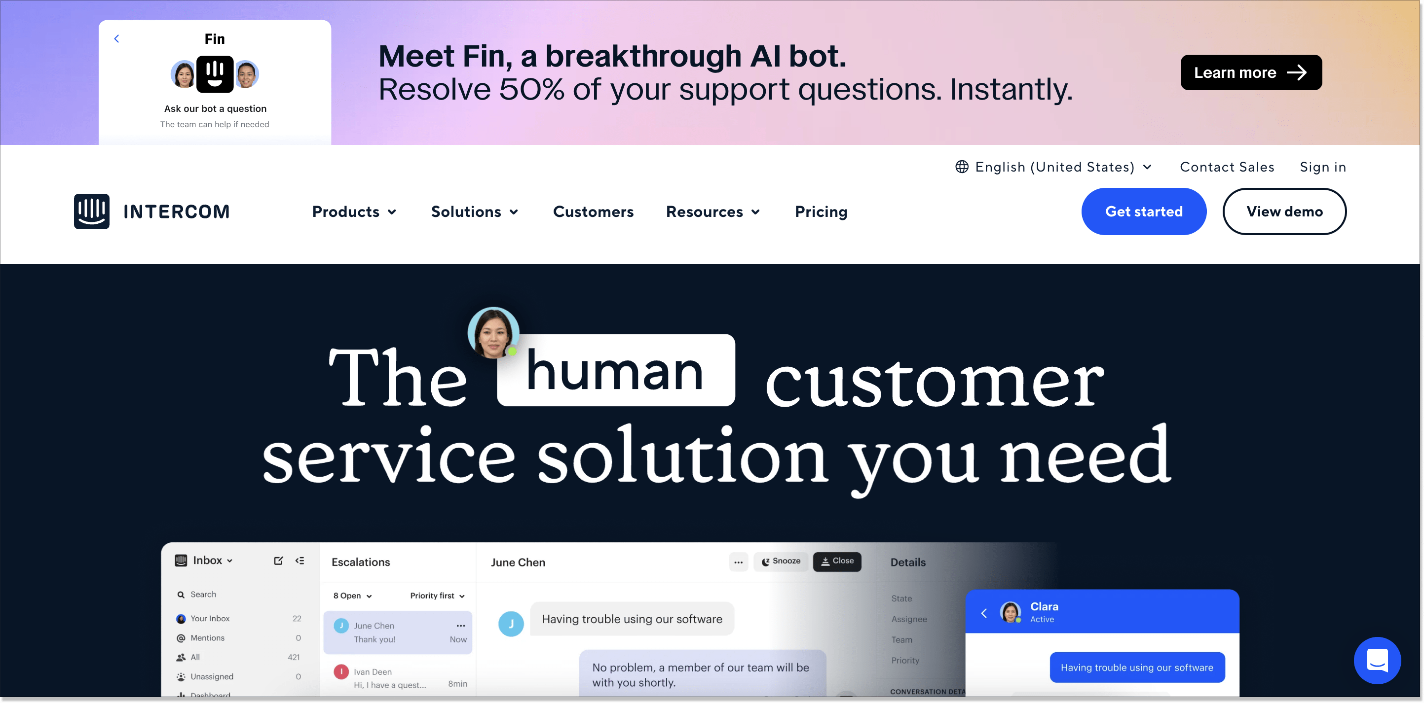 intercom home page