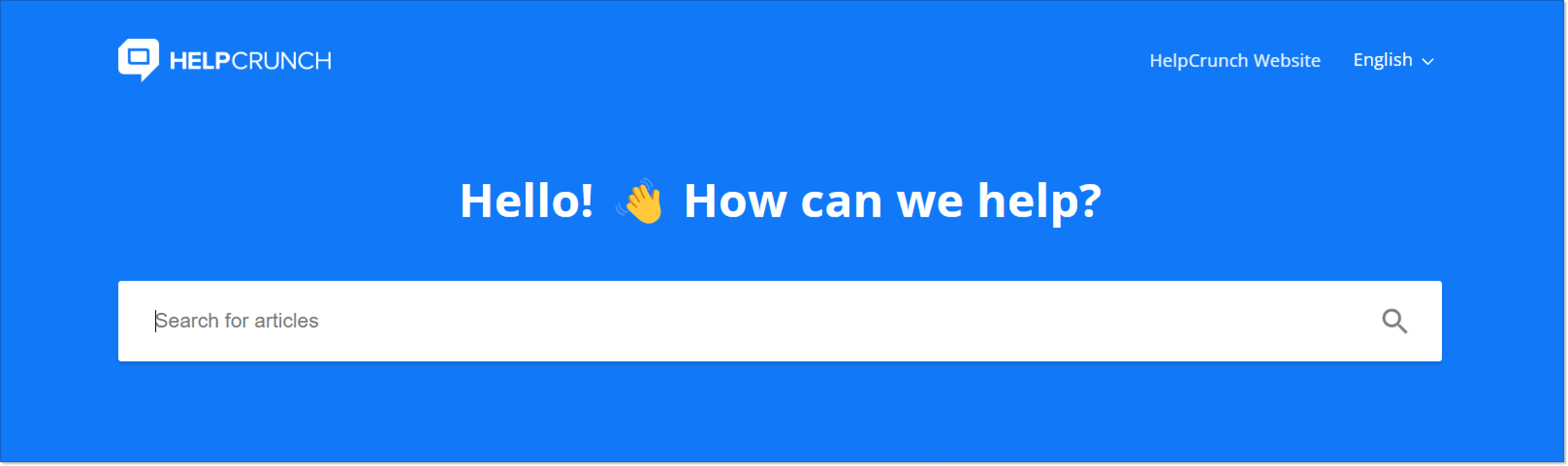 HelpCrunch knowledge base search bar