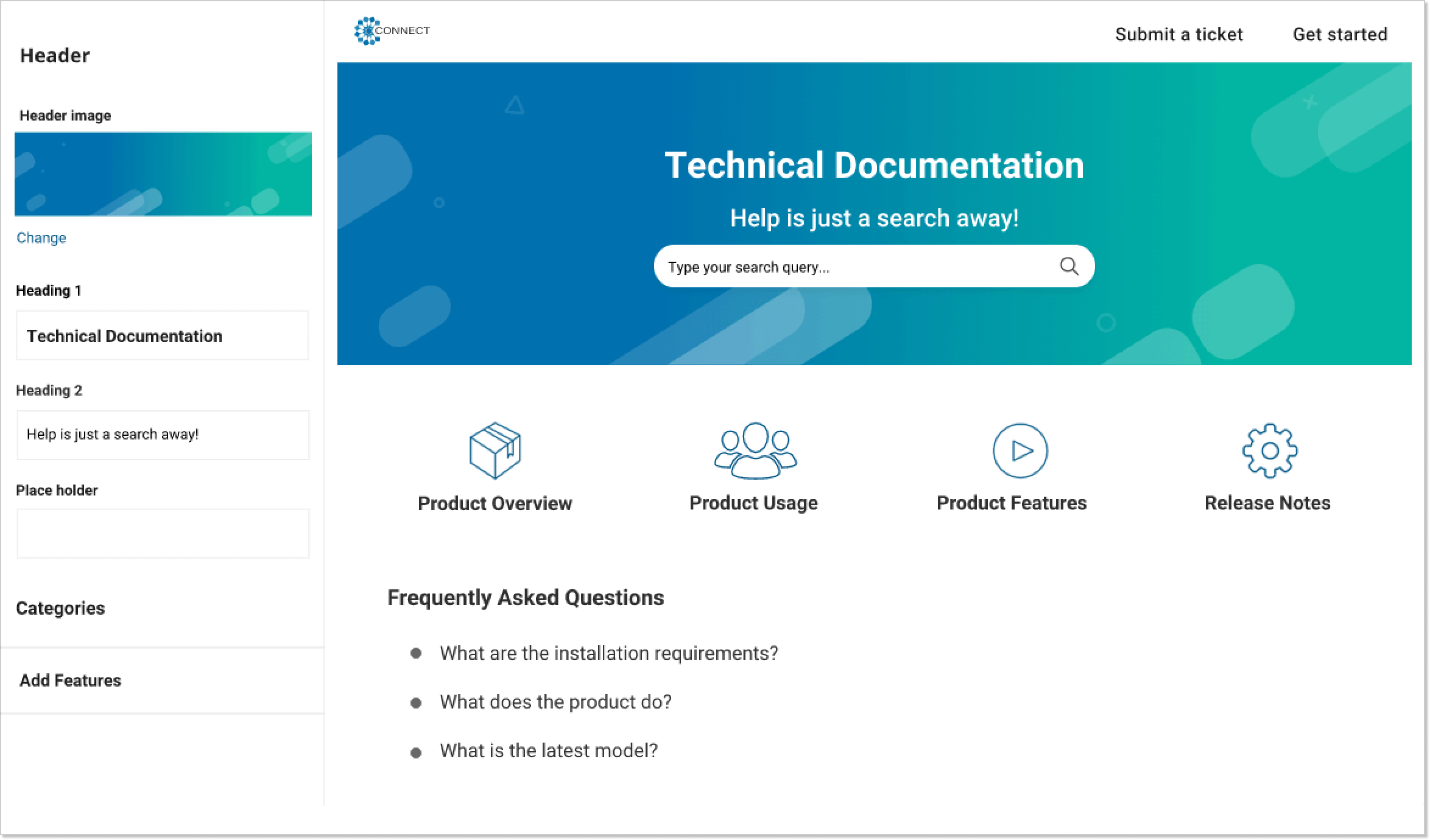 Product documentation template