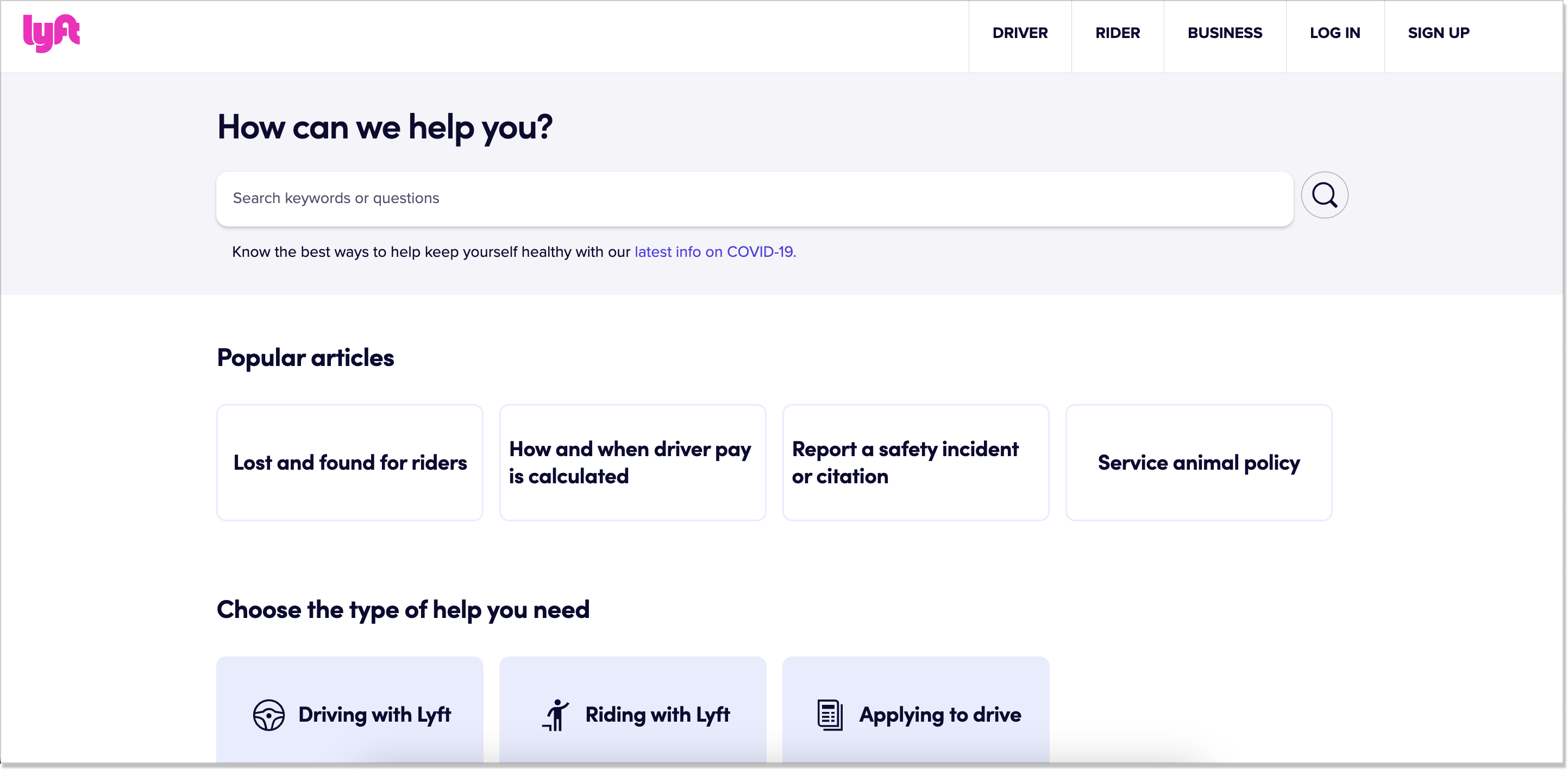 Lyft knowledge base